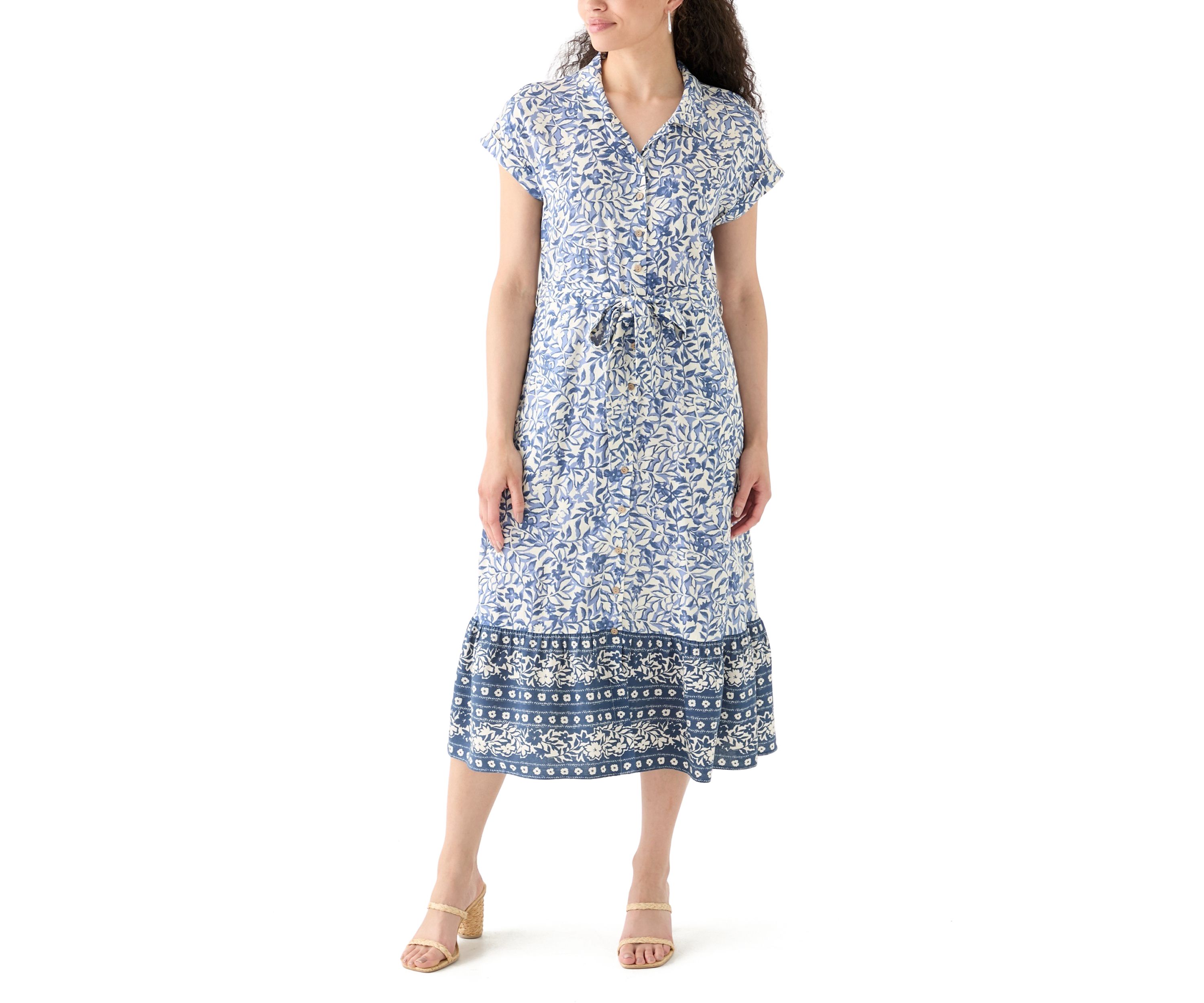 Printed Shirtdress with Belt 