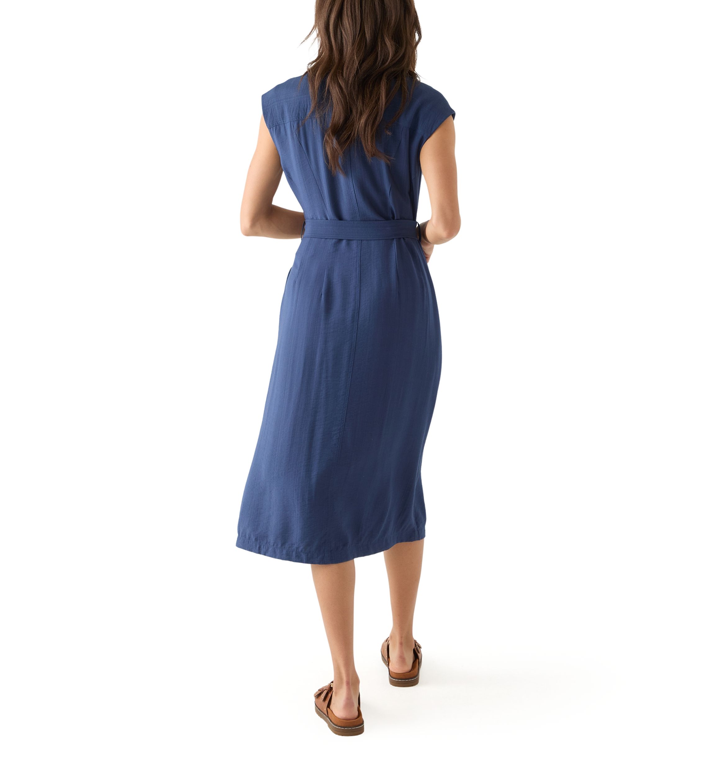 Womens Sleeveless Long Shirt Dress