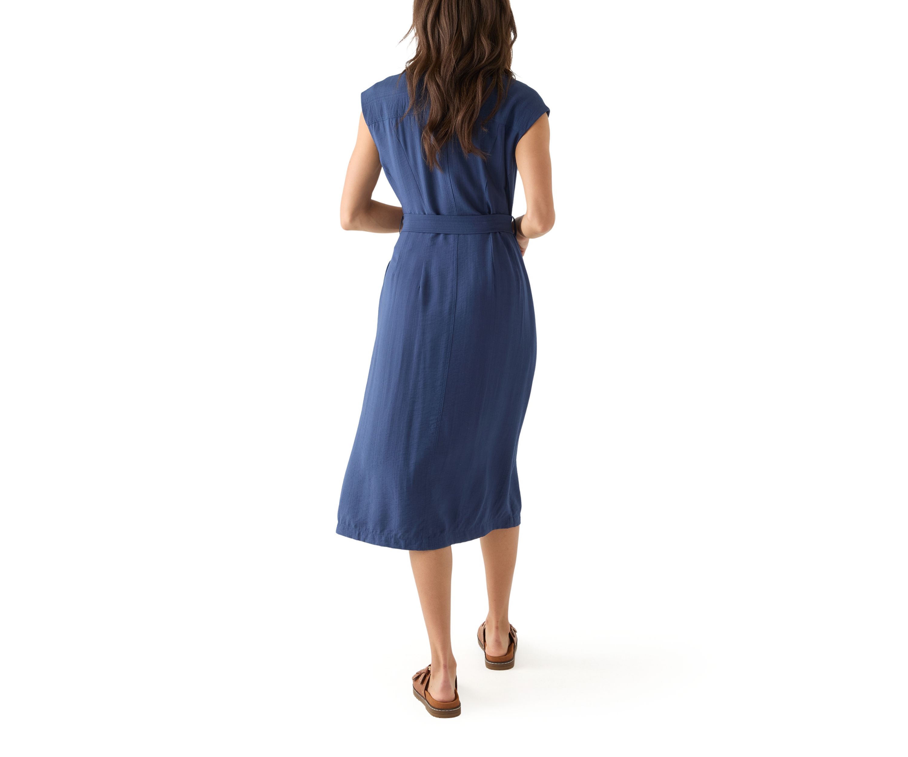 Womens Sleeveless Long Shirt Dress