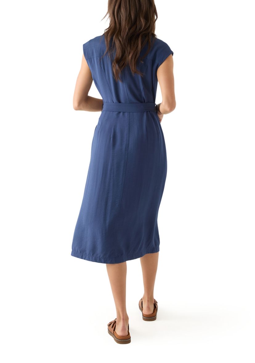 Womens Sleeveless Long Shirt Dress