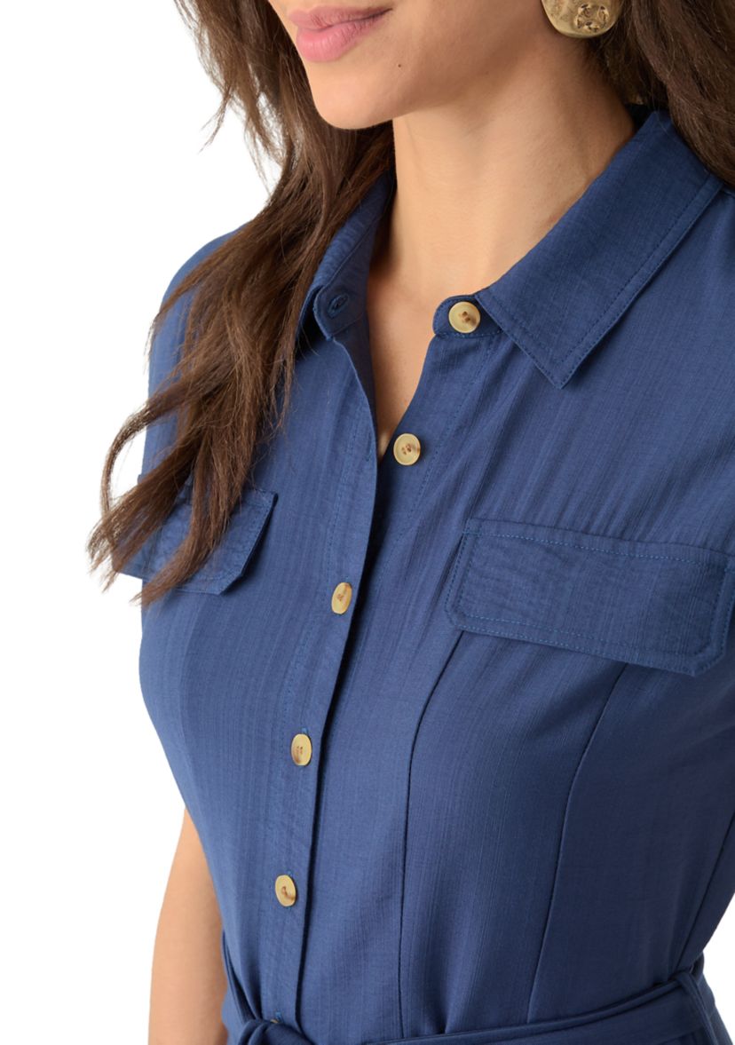 Womens Sleeveless Long Shirt Dress