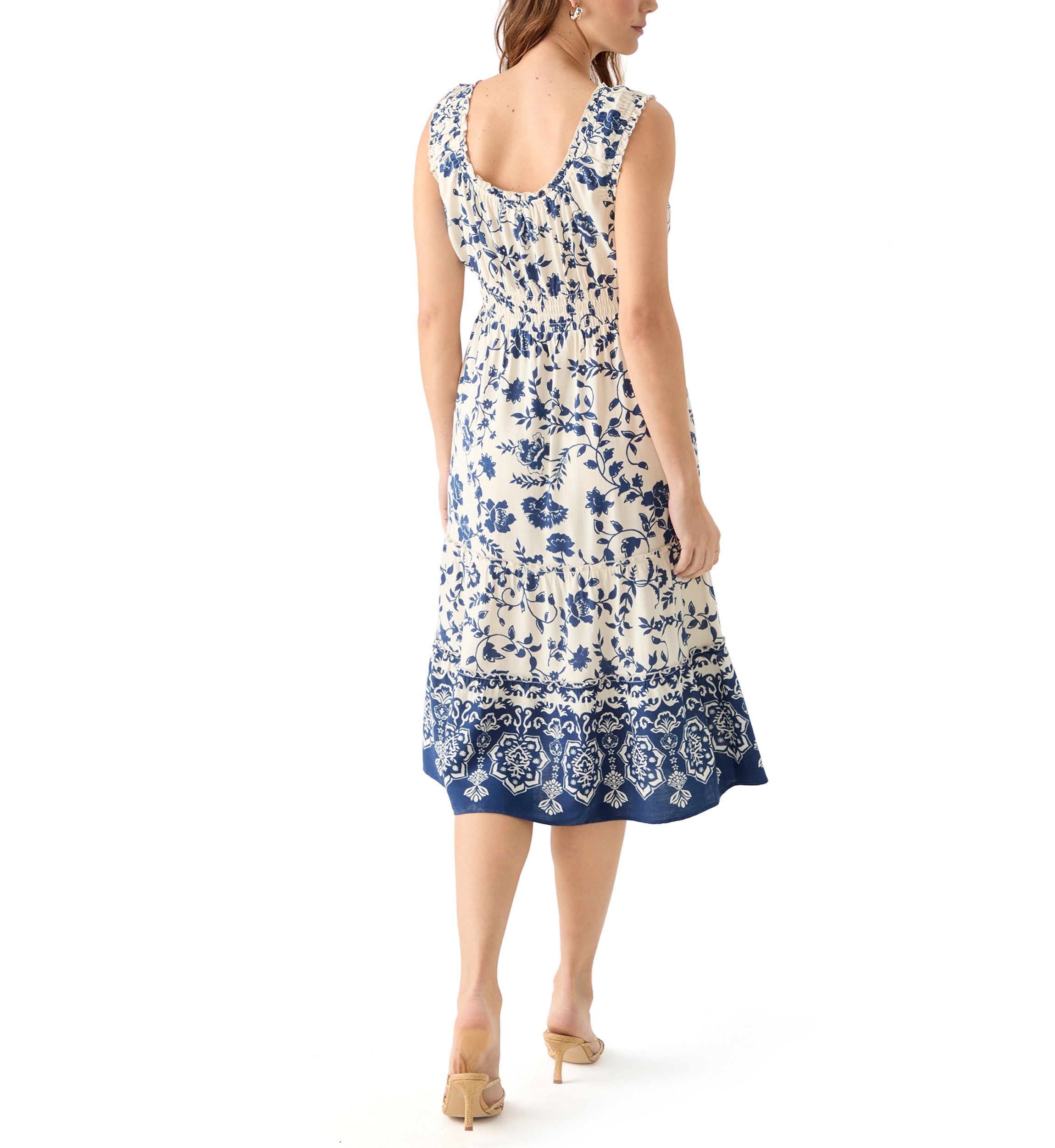Double Scallop Midi Dress