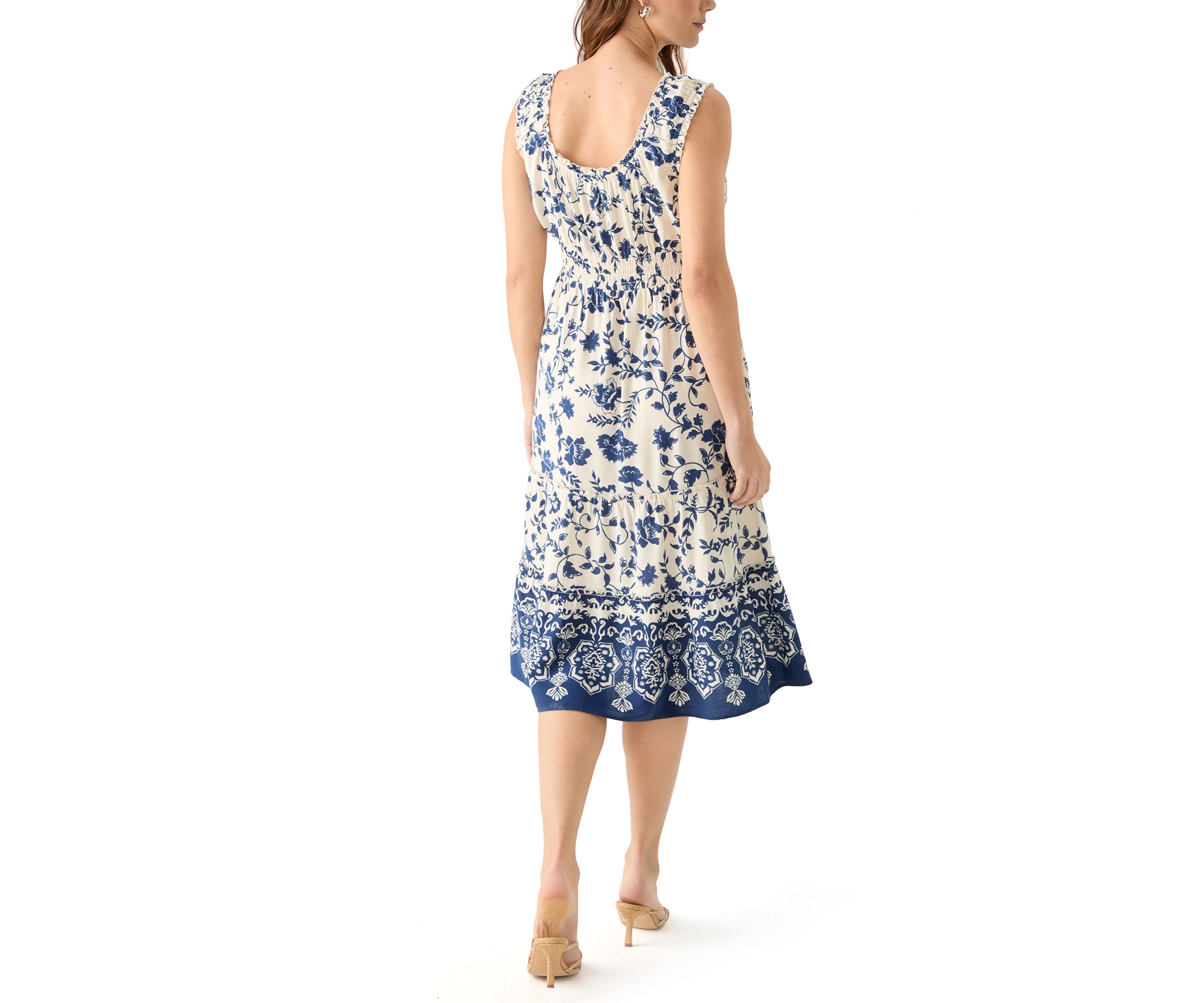 Double Scallop Midi Dress