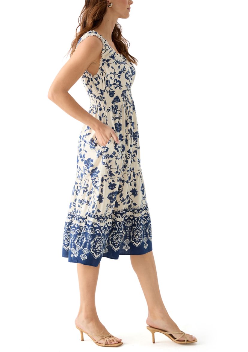 Double Scallop Midi Dress