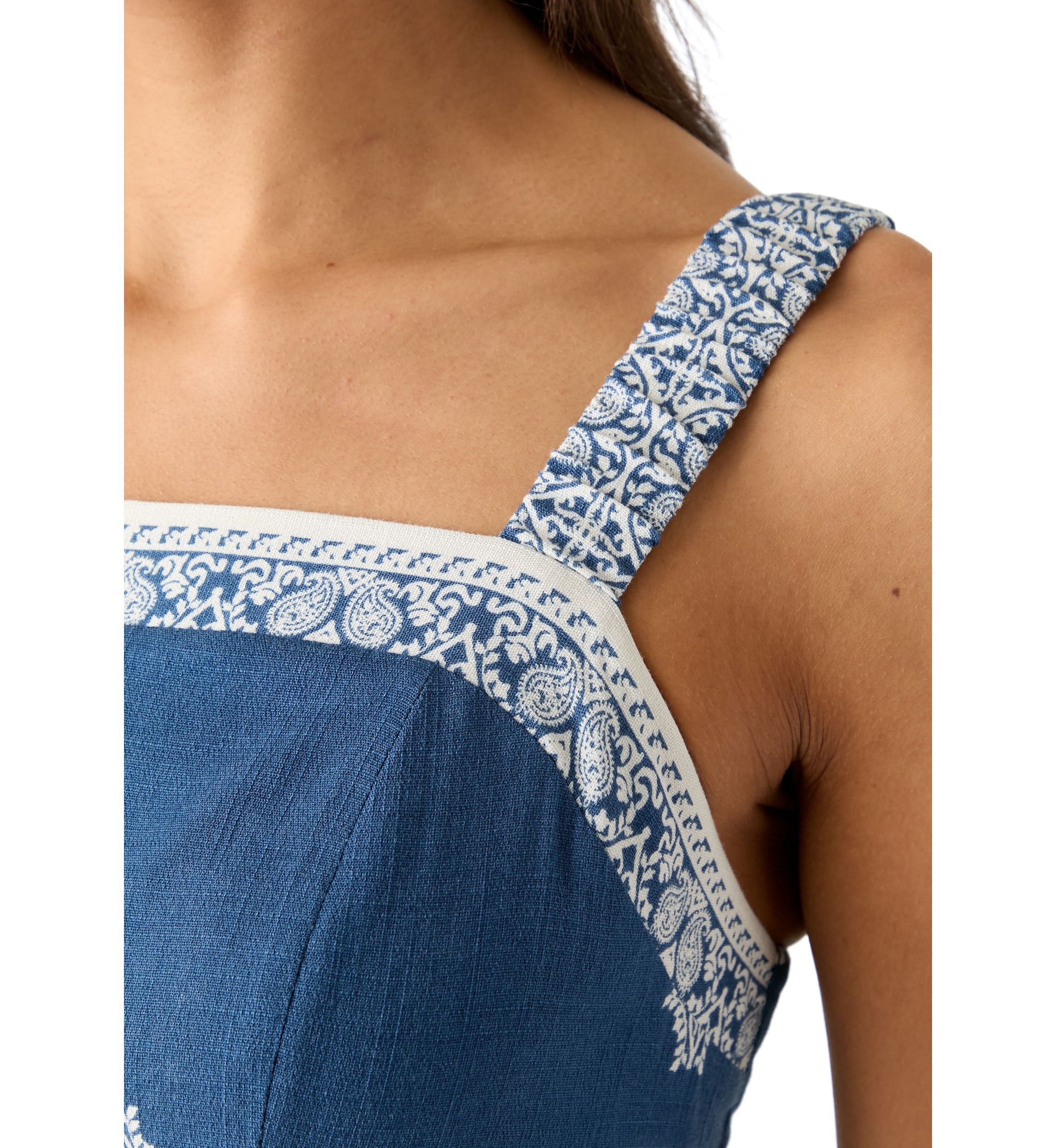 Womens Lace Trim Tiered Midi Dress