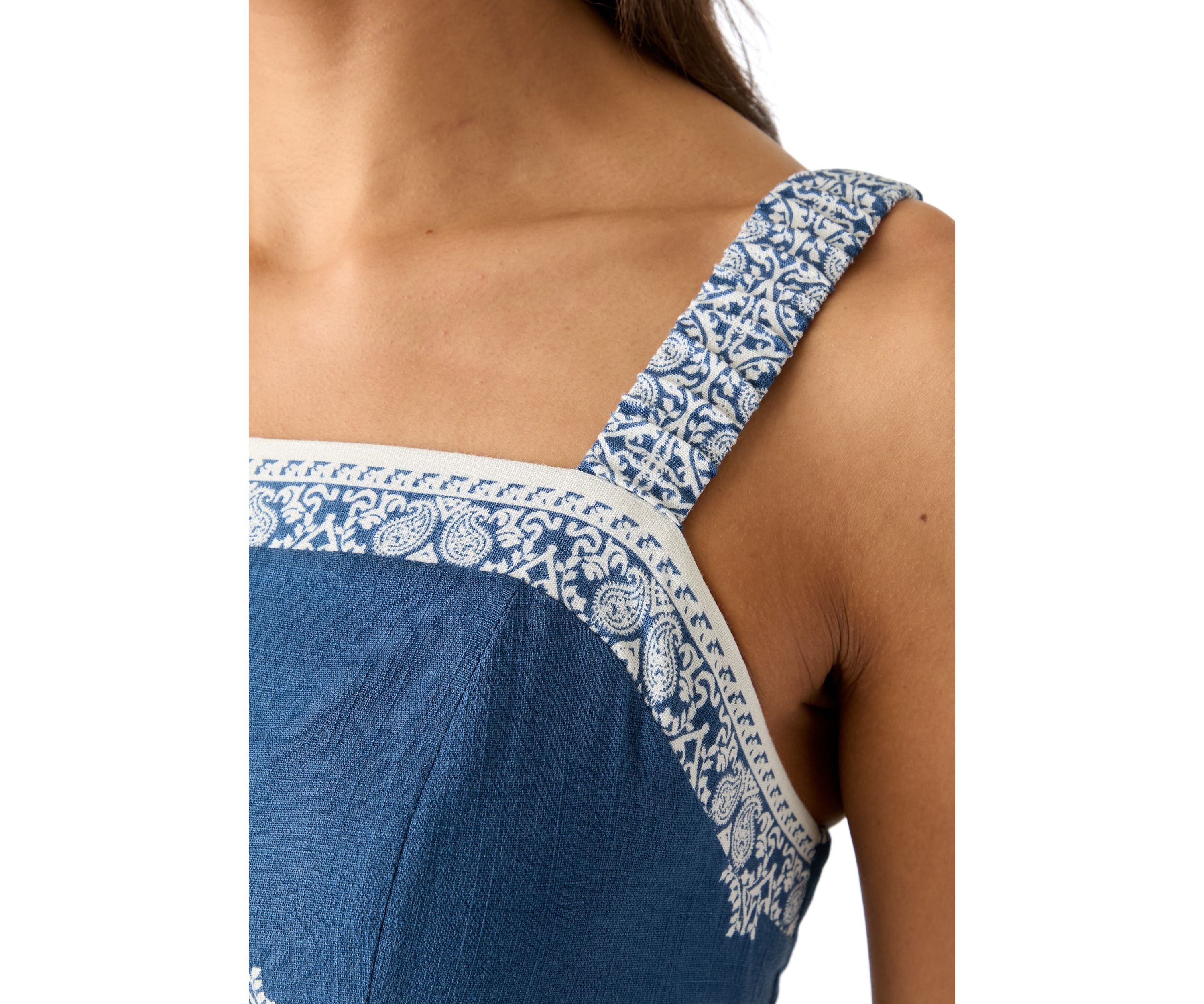 Womens Lace Trim Tiered Midi Dress