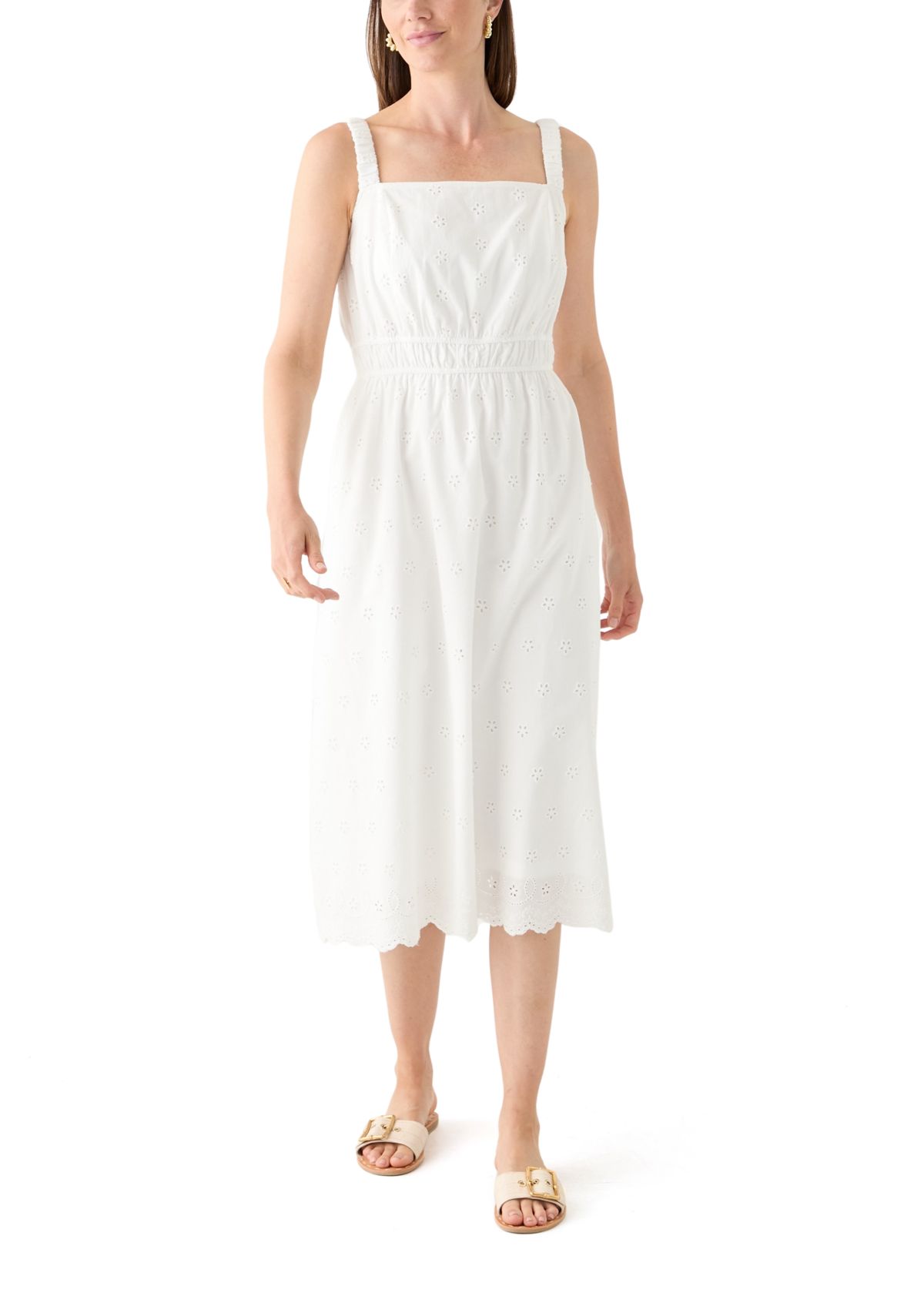 Cotton Eyelet Midi Dress