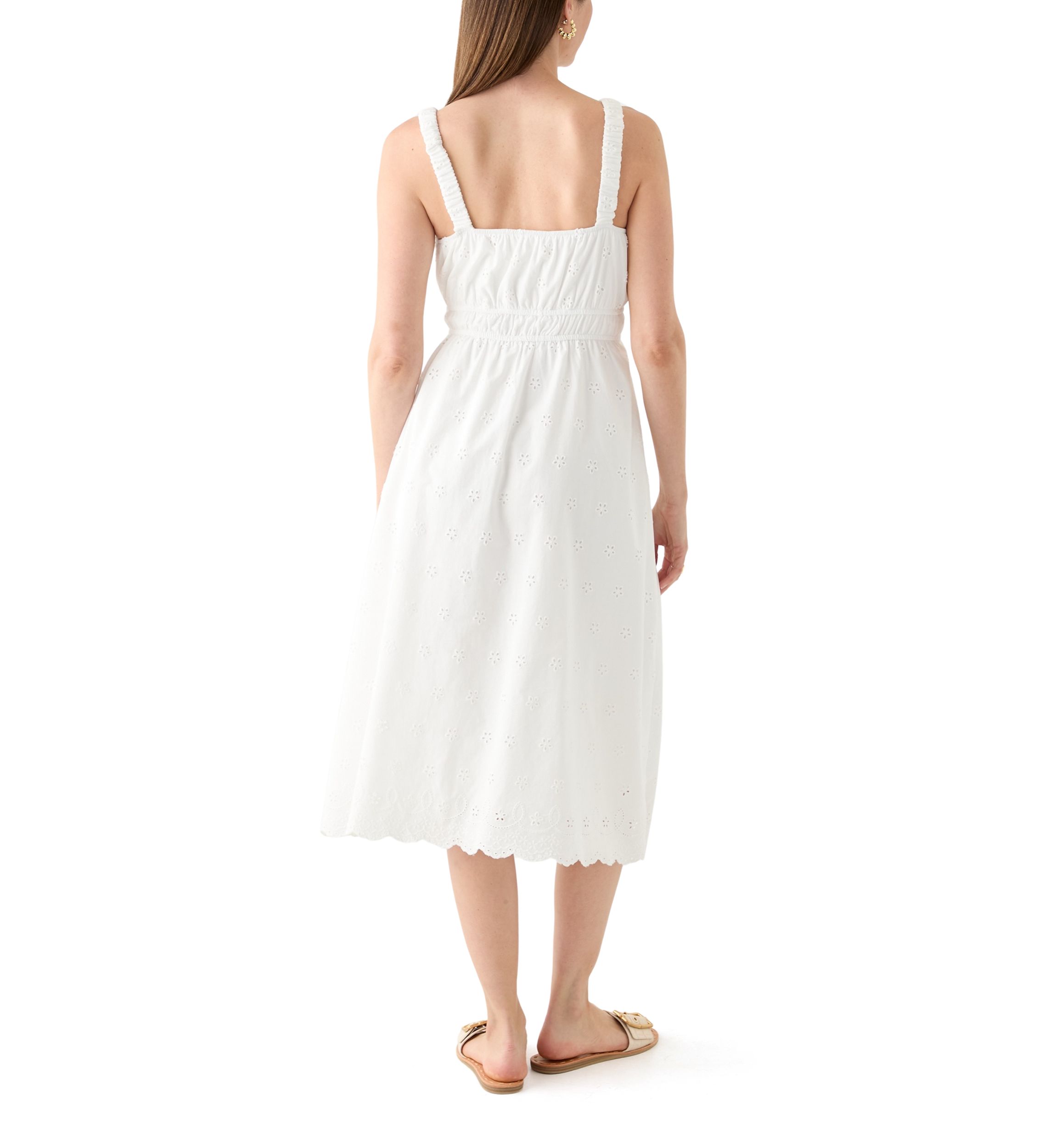 Cotton Eyelet Midi Dress