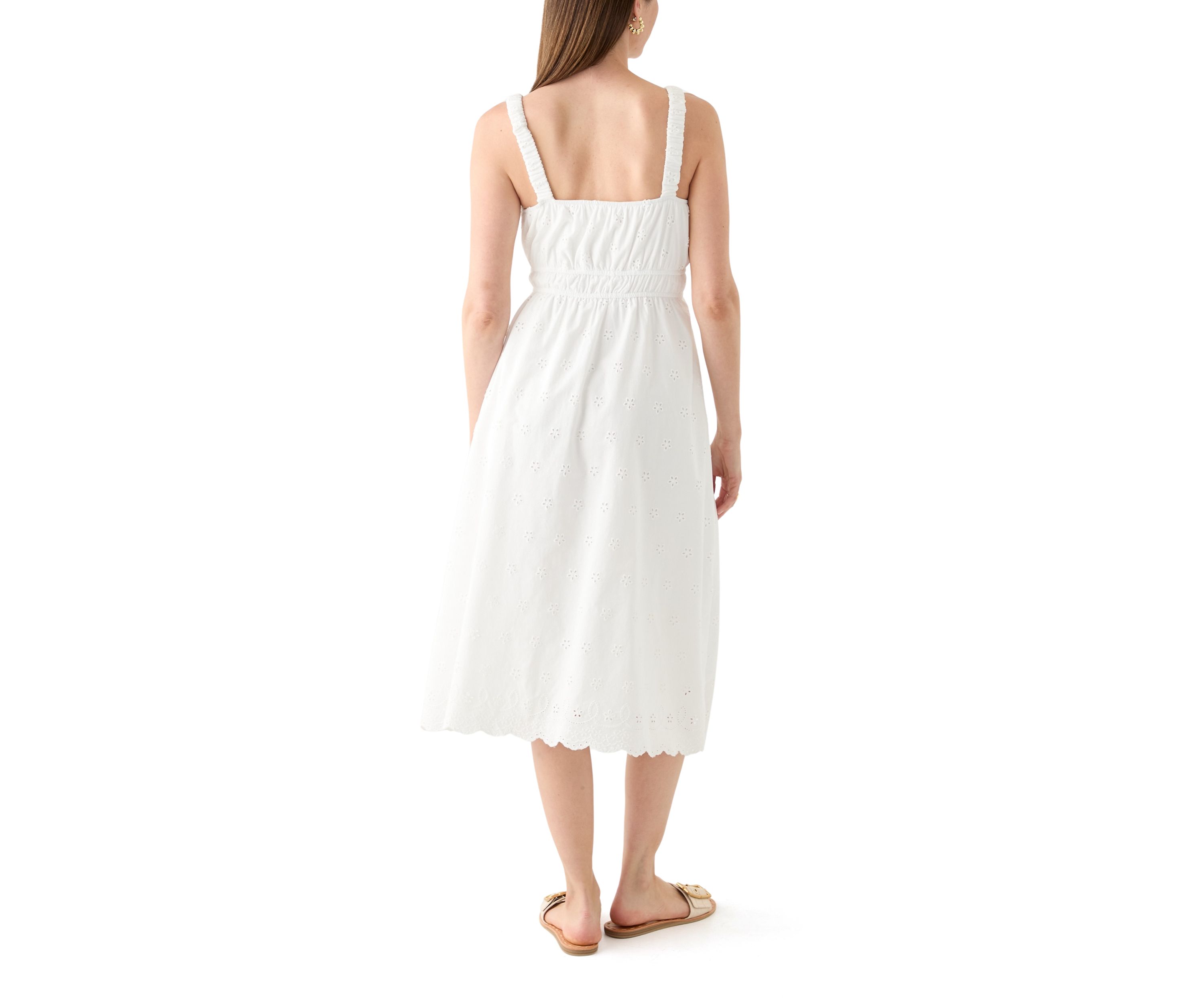 Cotton Eyelet Midi Dress