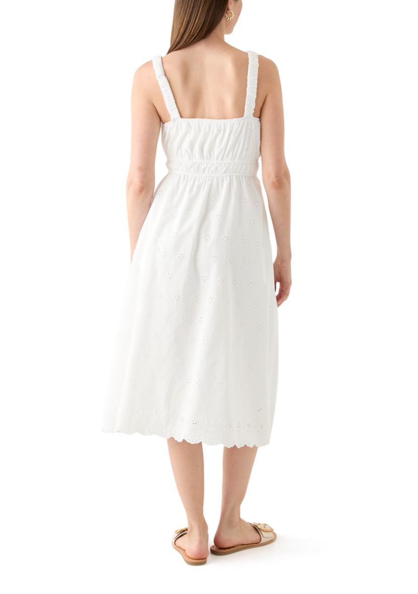 Cotton Eyelet Midi Dress