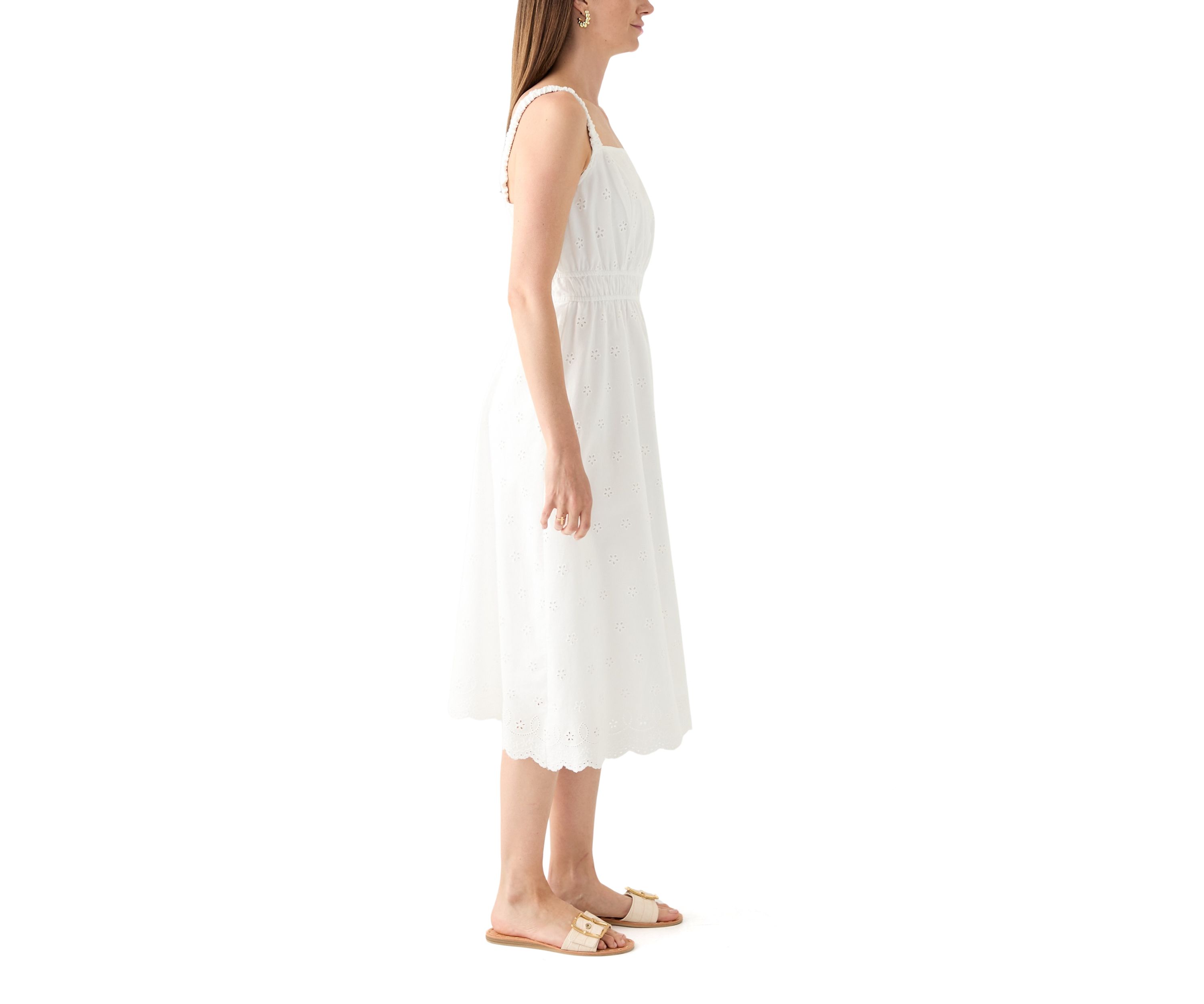 Cotton Eyelet Midi Dress