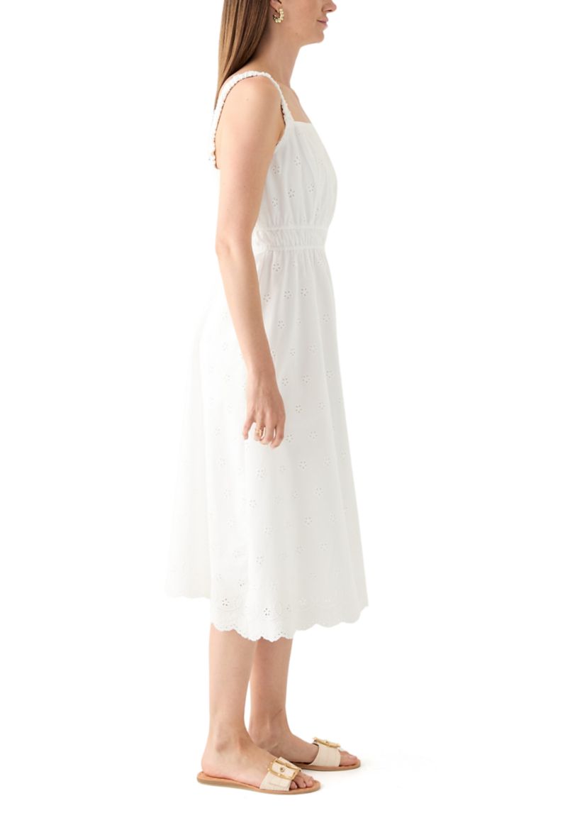 Cotton Eyelet Midi Dress