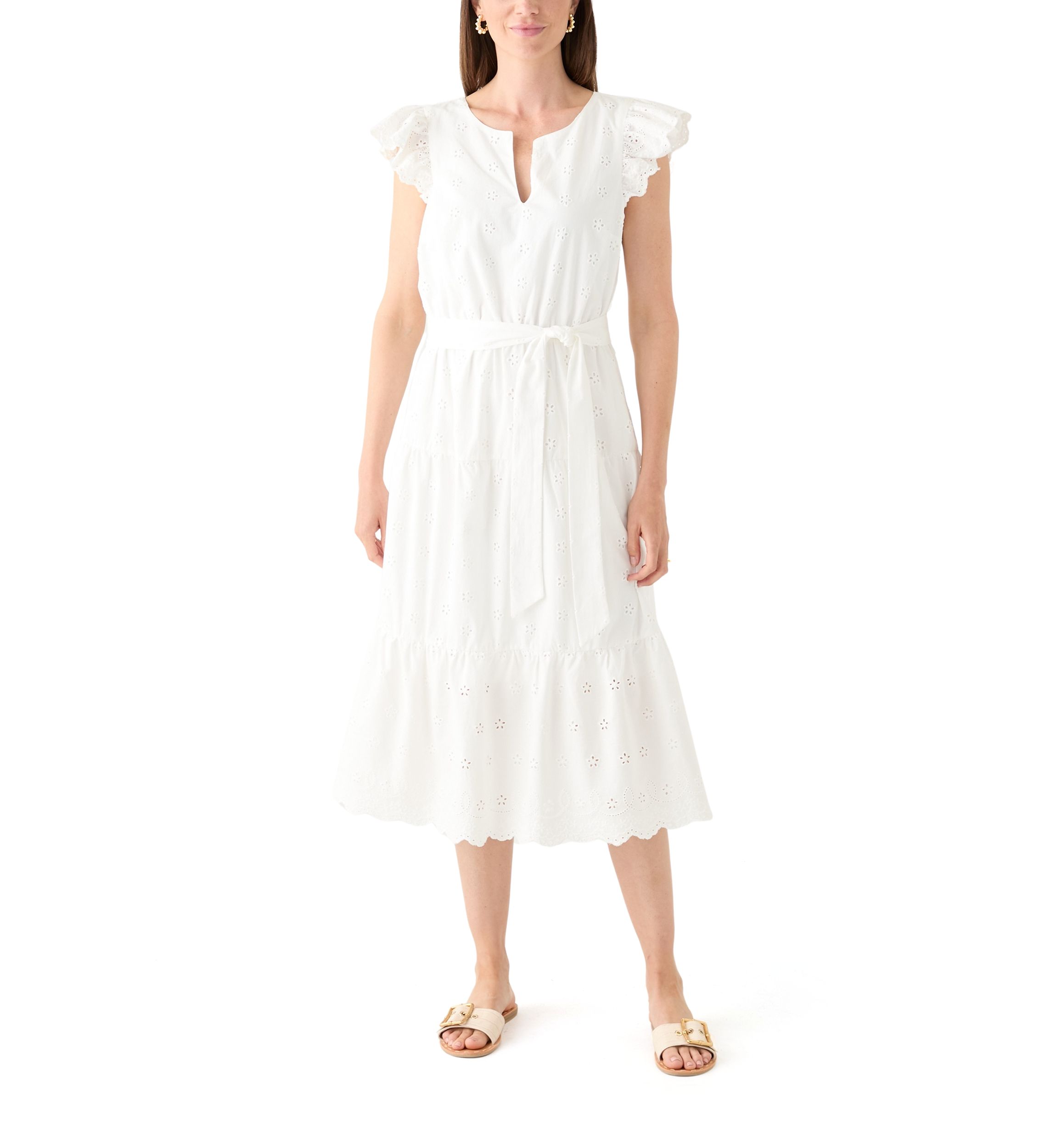 Cotton Eyelet Midi Dress