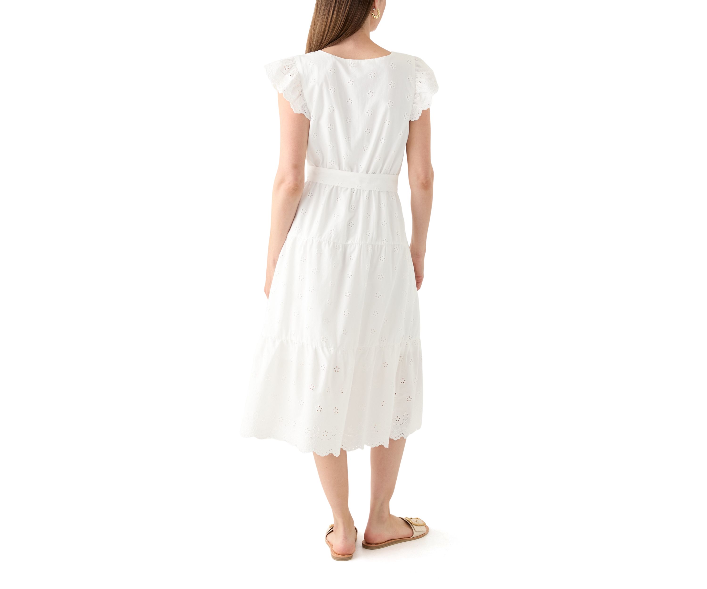 Cotton Eyelet Midi Dress