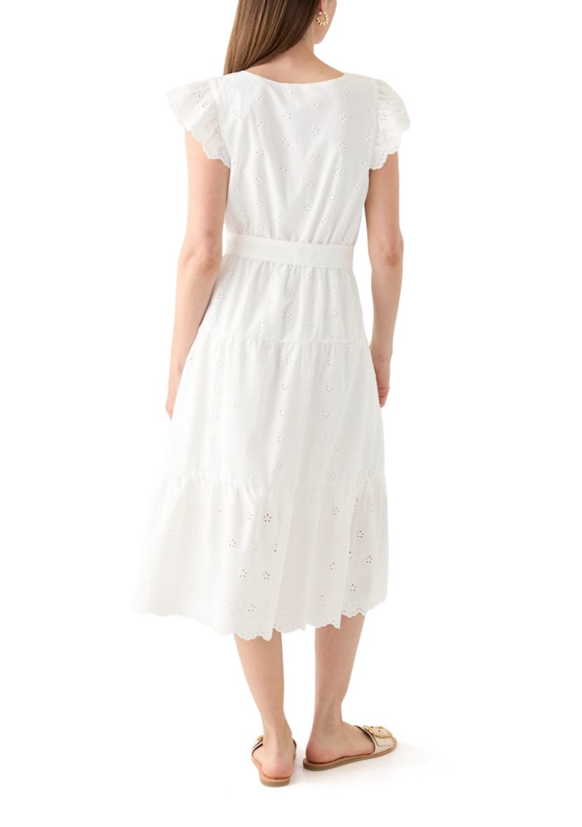 Cotton Eyelet Midi Dress