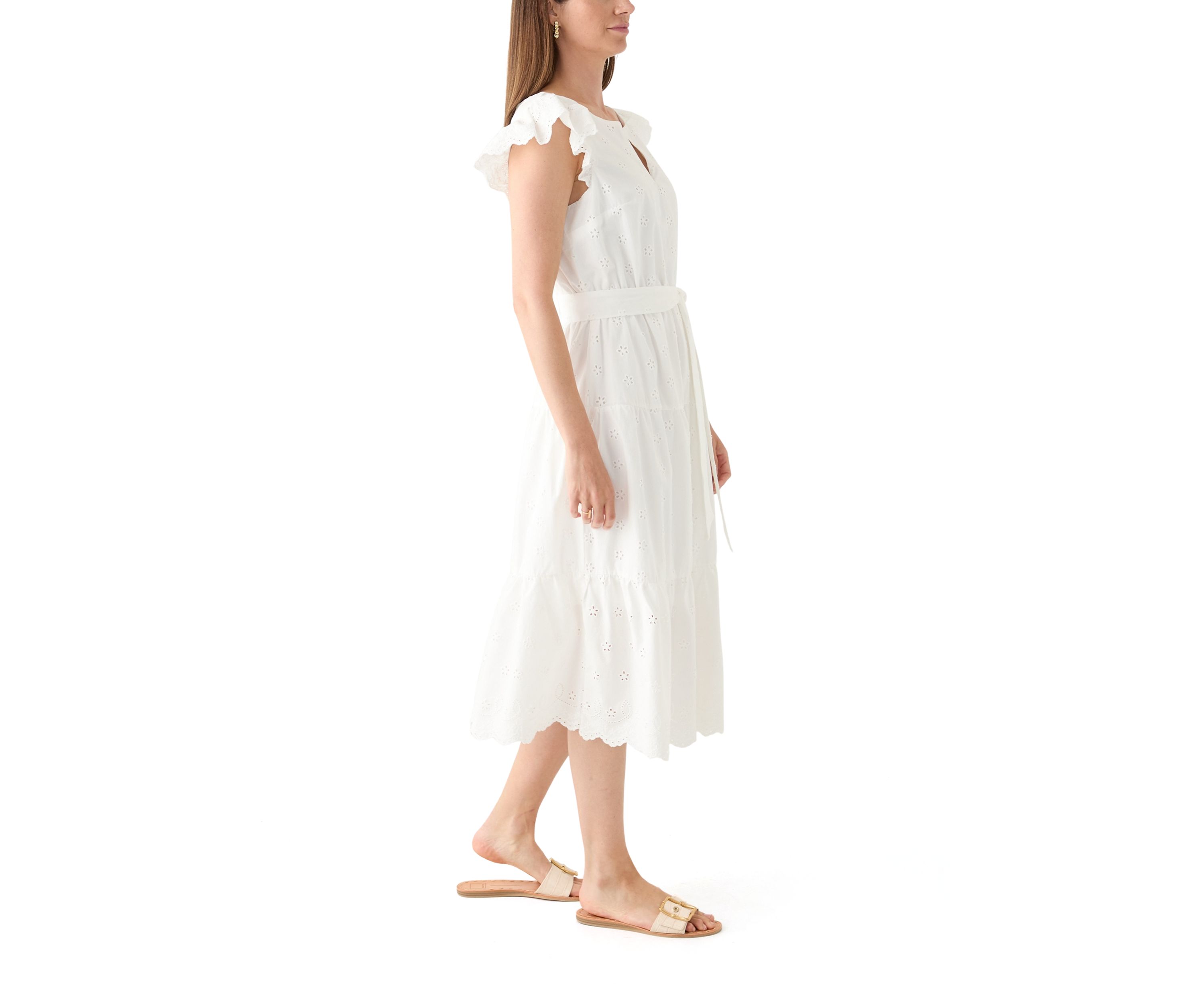Cotton Eyelet Midi Dress