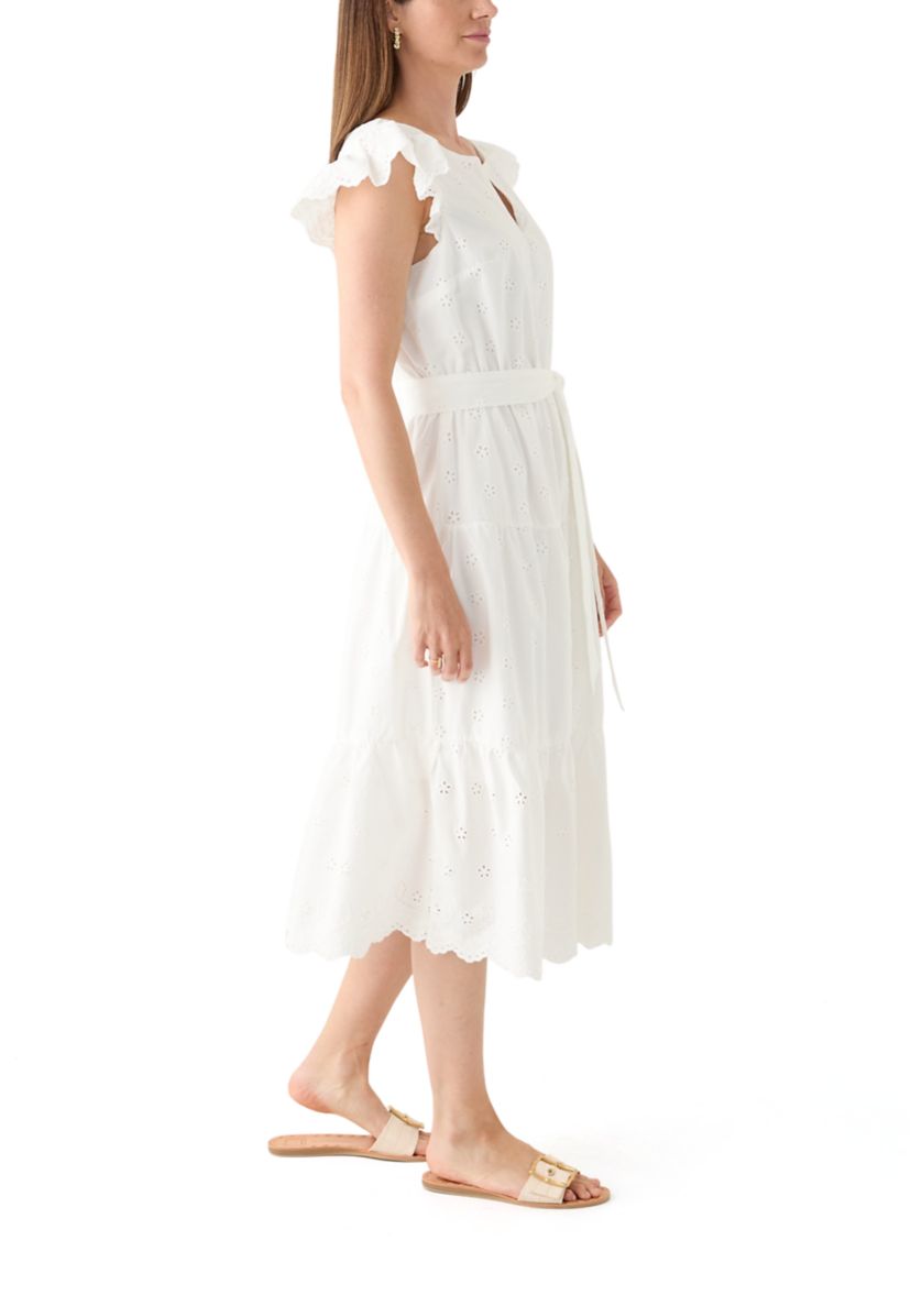 Cotton Eyelet Midi Dress