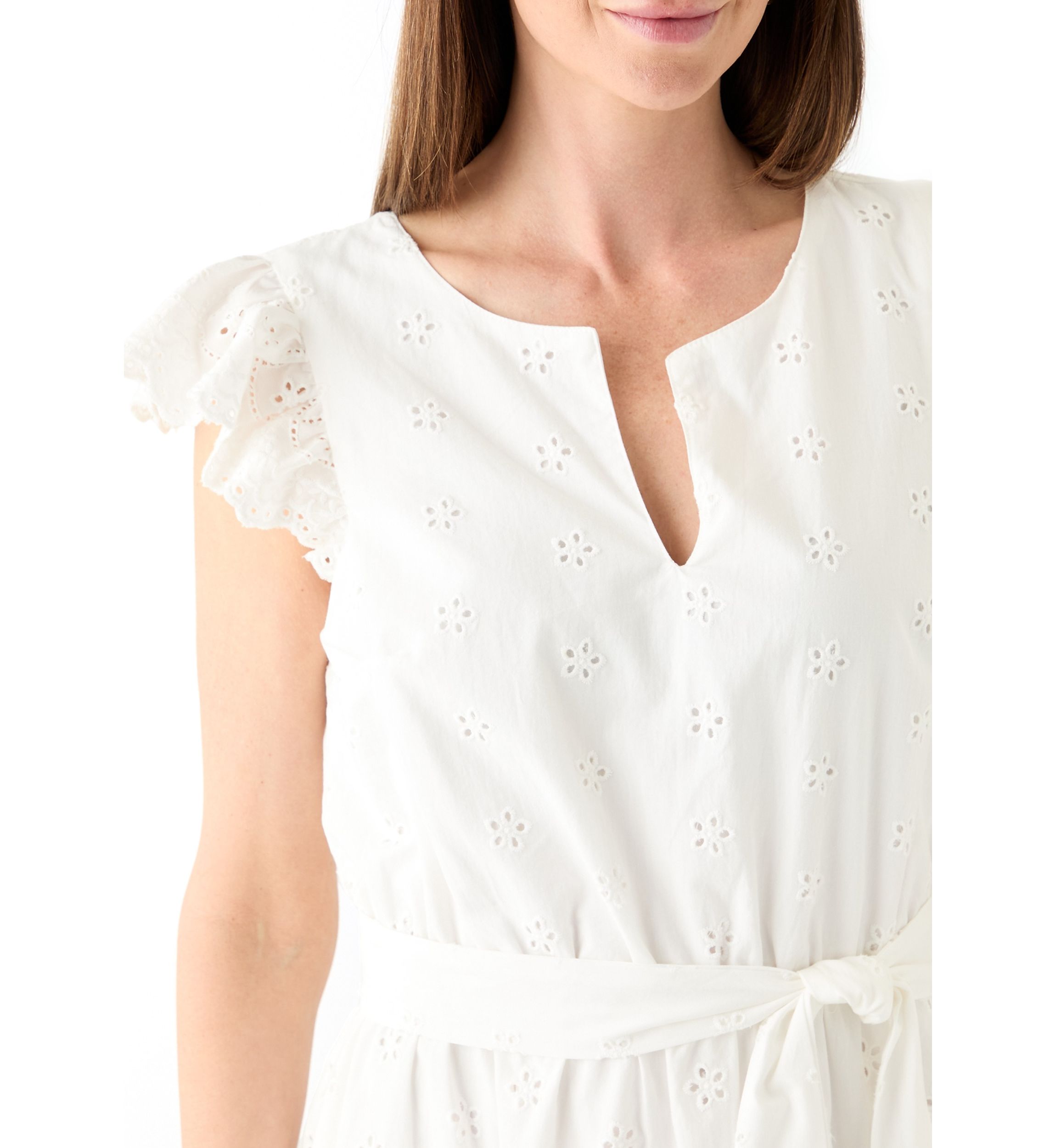 Cotton Eyelet Midi Dress