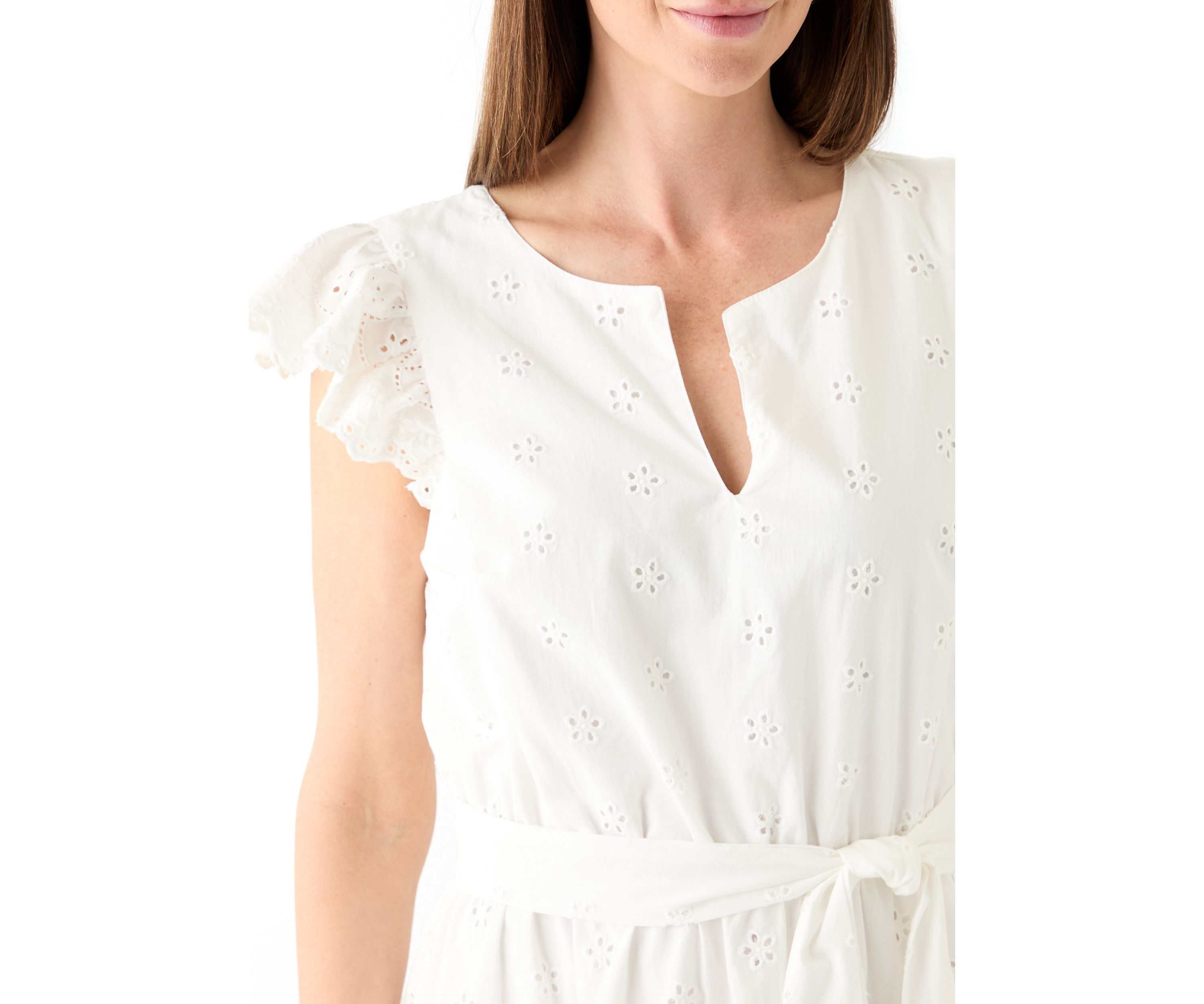 Cotton Eyelet Midi Dress