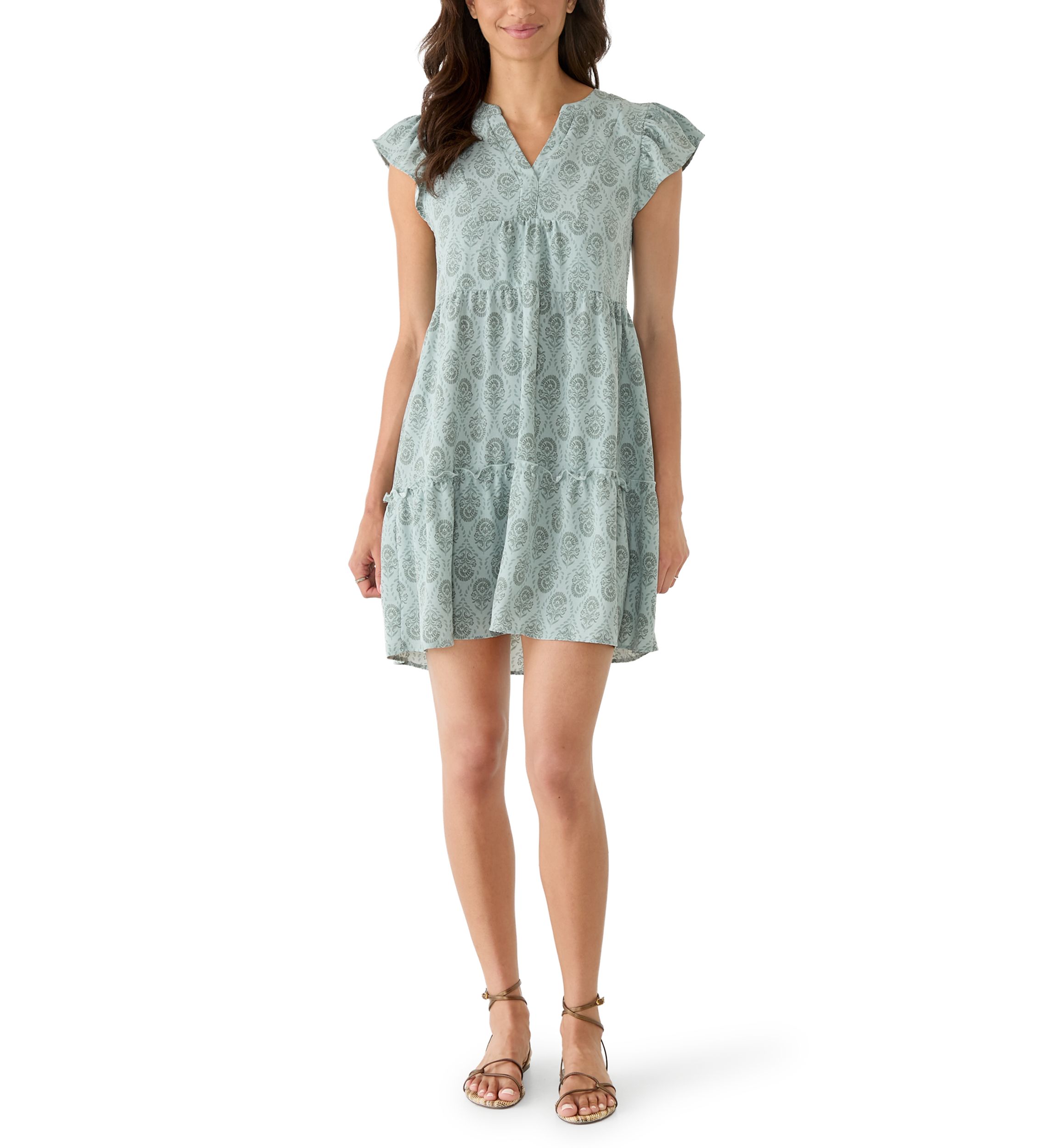 lucky brand dresses Women's Printed Button Front Tiered Mini Dress, Pink Ikat Mix, L at Amazon Women's Clothing store long summer days and beyond Lucky Brand Dresses | Belk