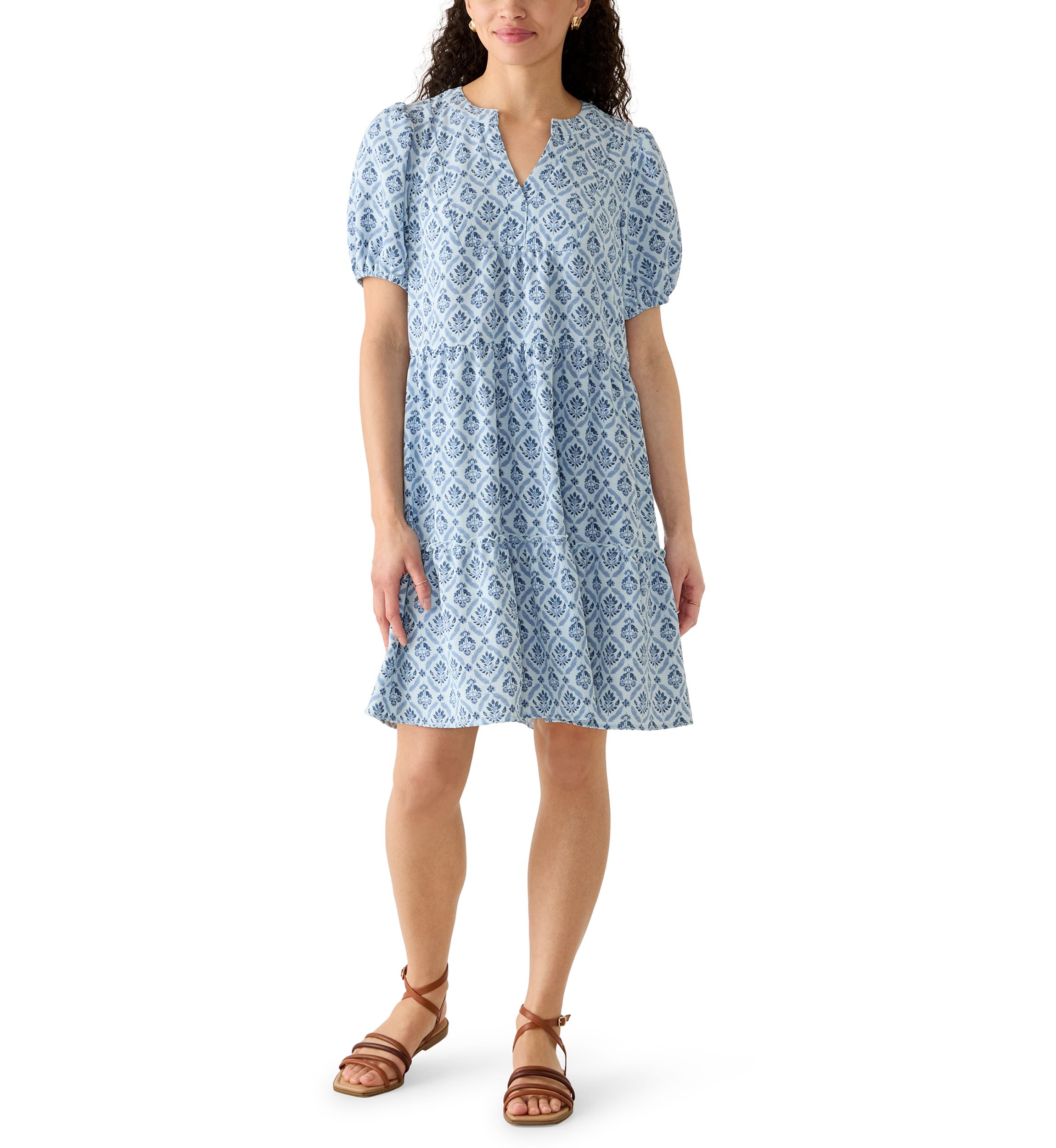 belk royal blue dresses ASTR The Label Blythe Floral Plisse Midi Dress main image 1