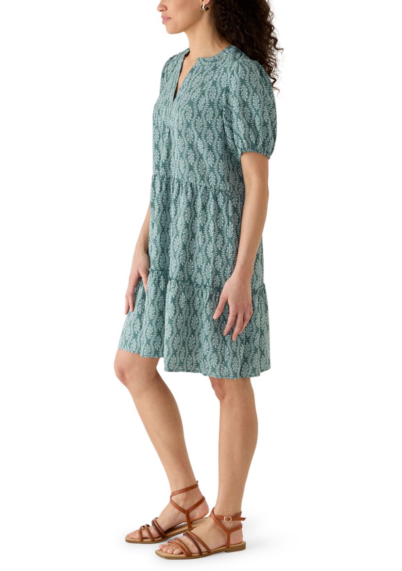green babydoll dress with sleeves Green Puff Sleeve Babydoll Dress
