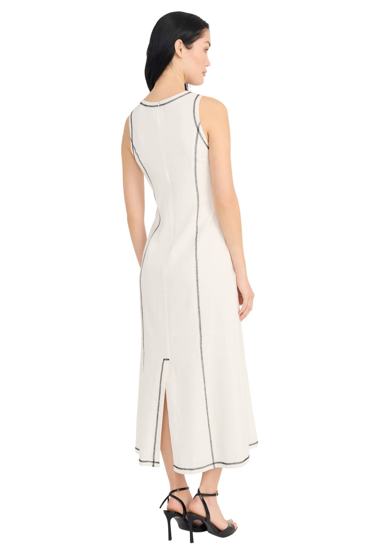 Sleeveless Maxi Sheath with Stitching Detail
