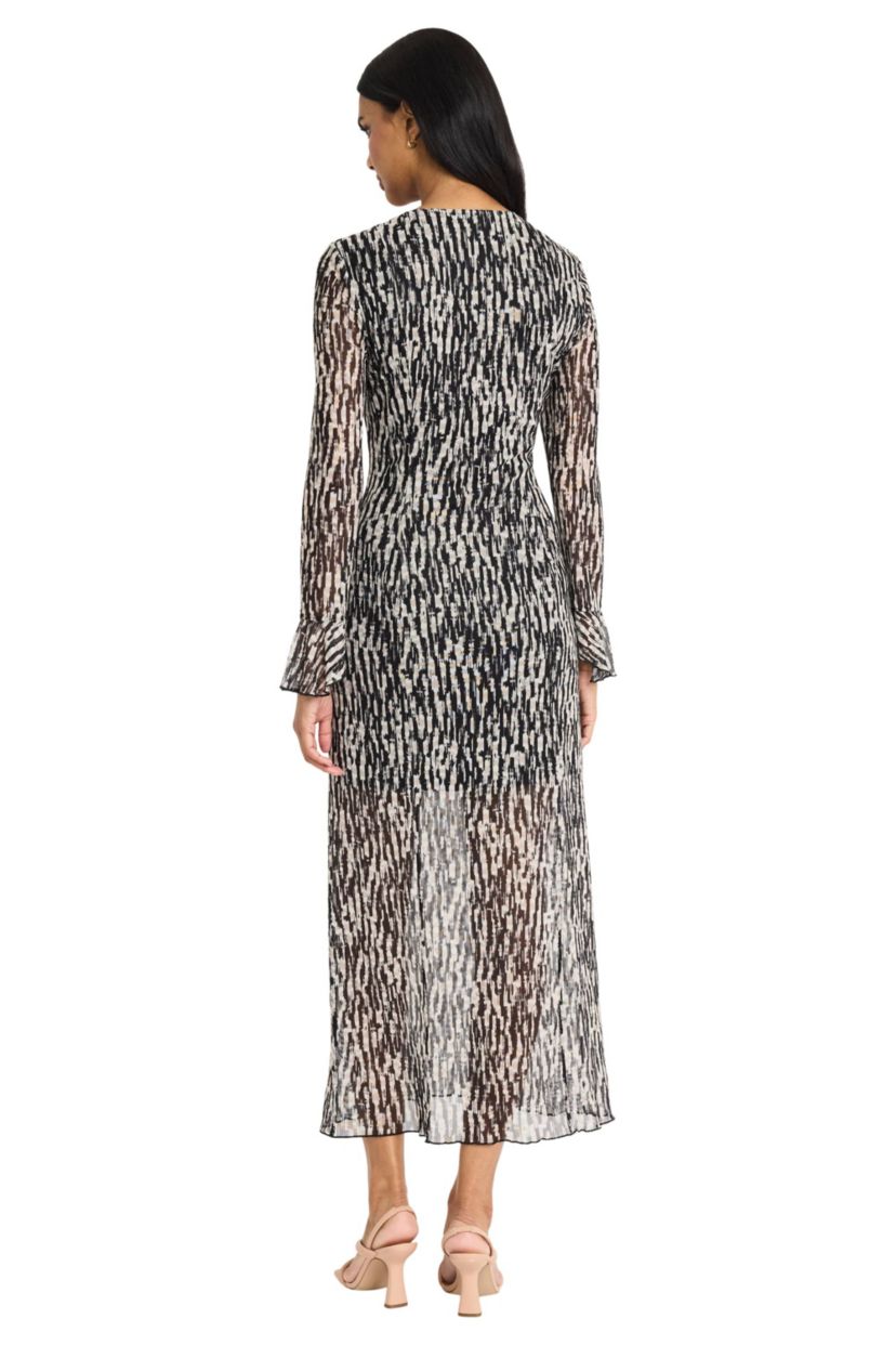 Animal printed mesh maxi dress