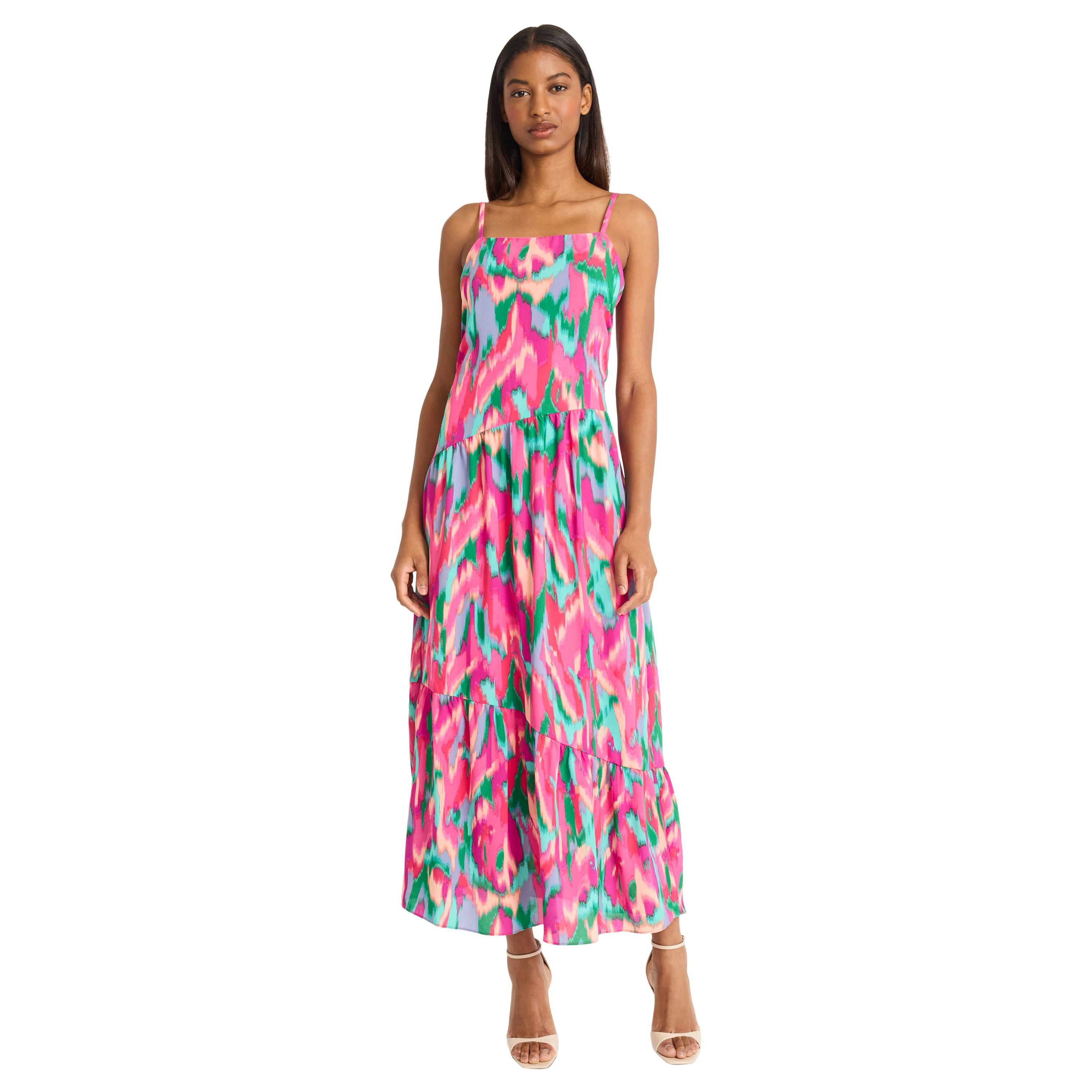 Printed Spaghetti Strap Midi