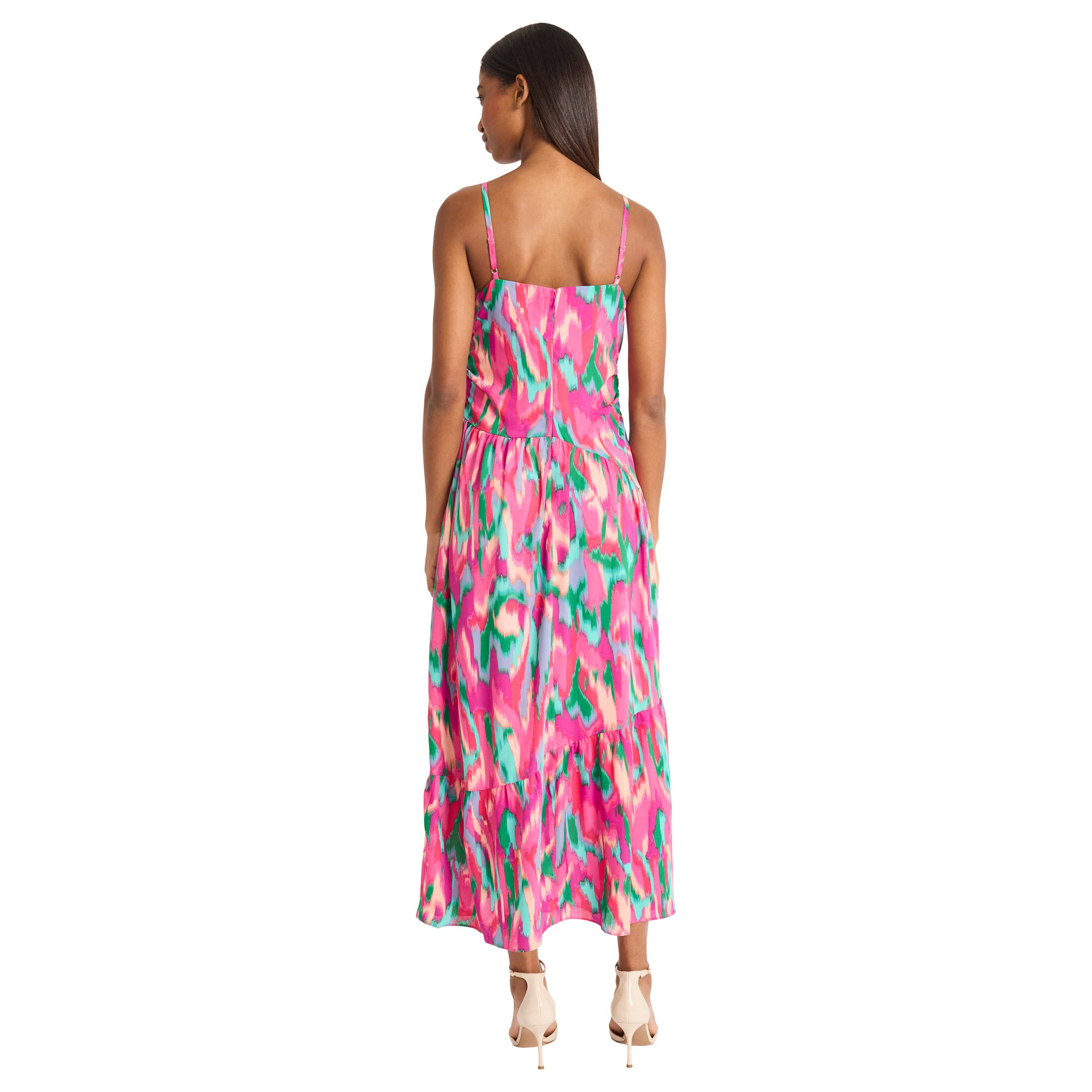 Printed Spaghetti Strap Midi