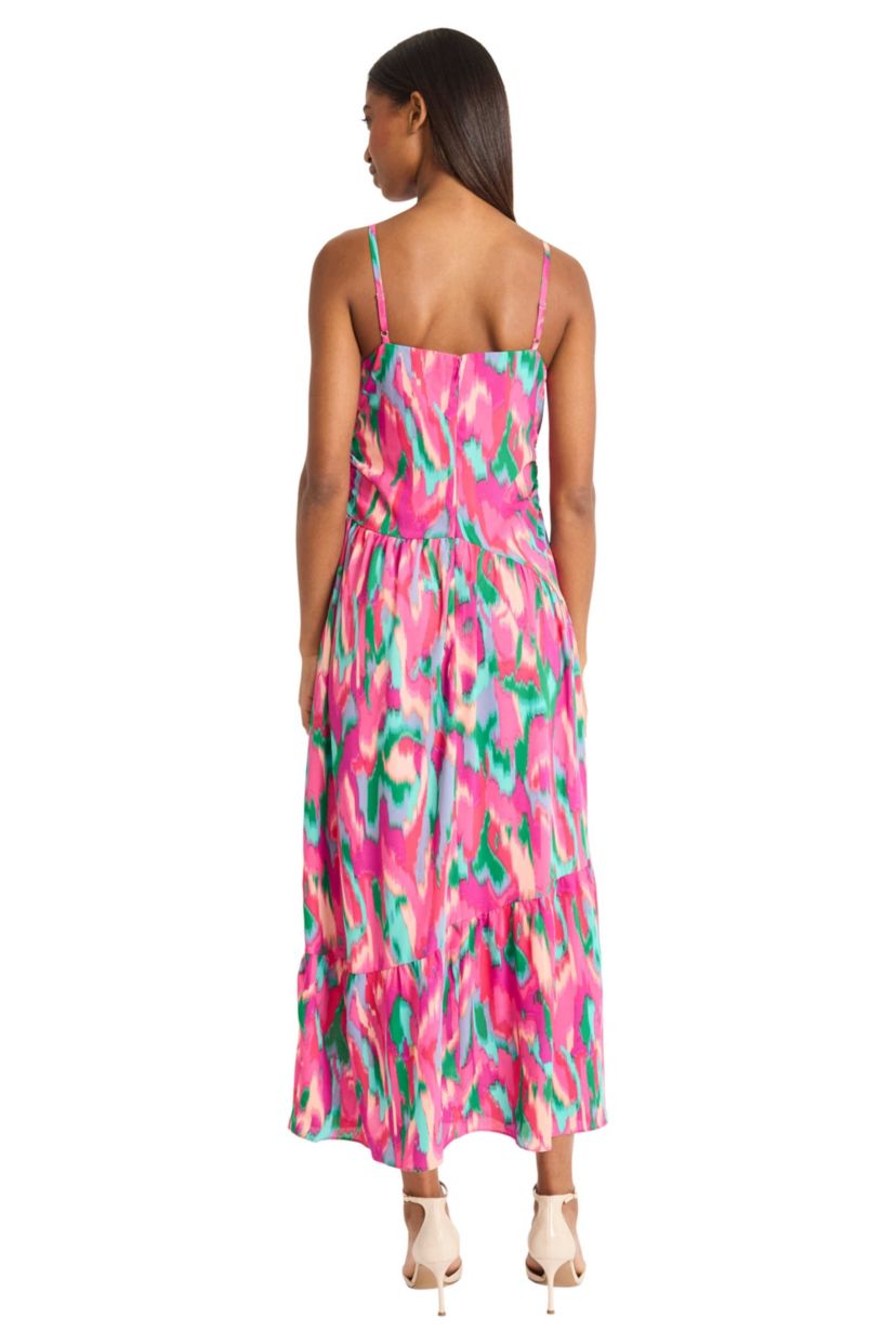 Printed Spaghetti Strap Midi