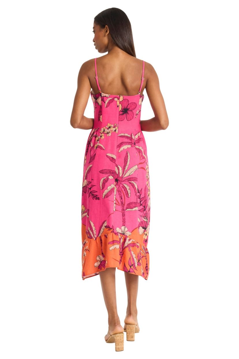 Strong Shoulders Sleeveless Midi Dress