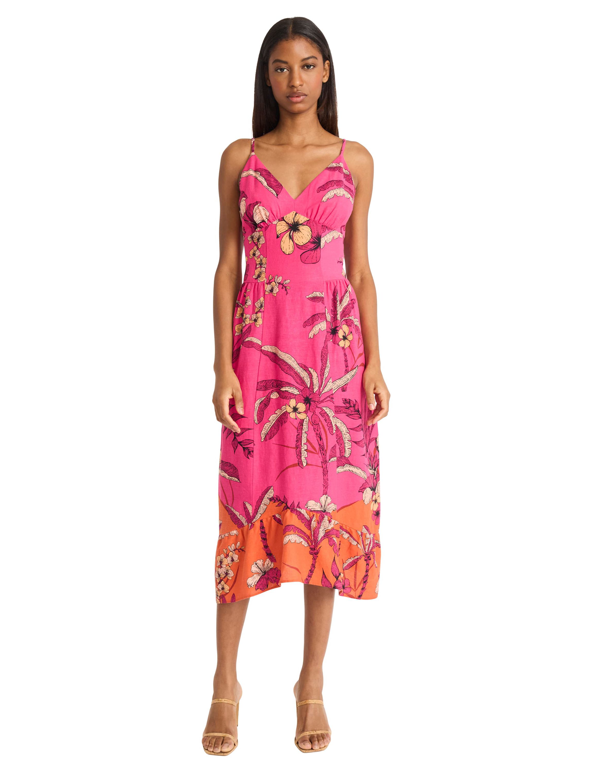 Strong Shoulders Sleeveless Midi Dress