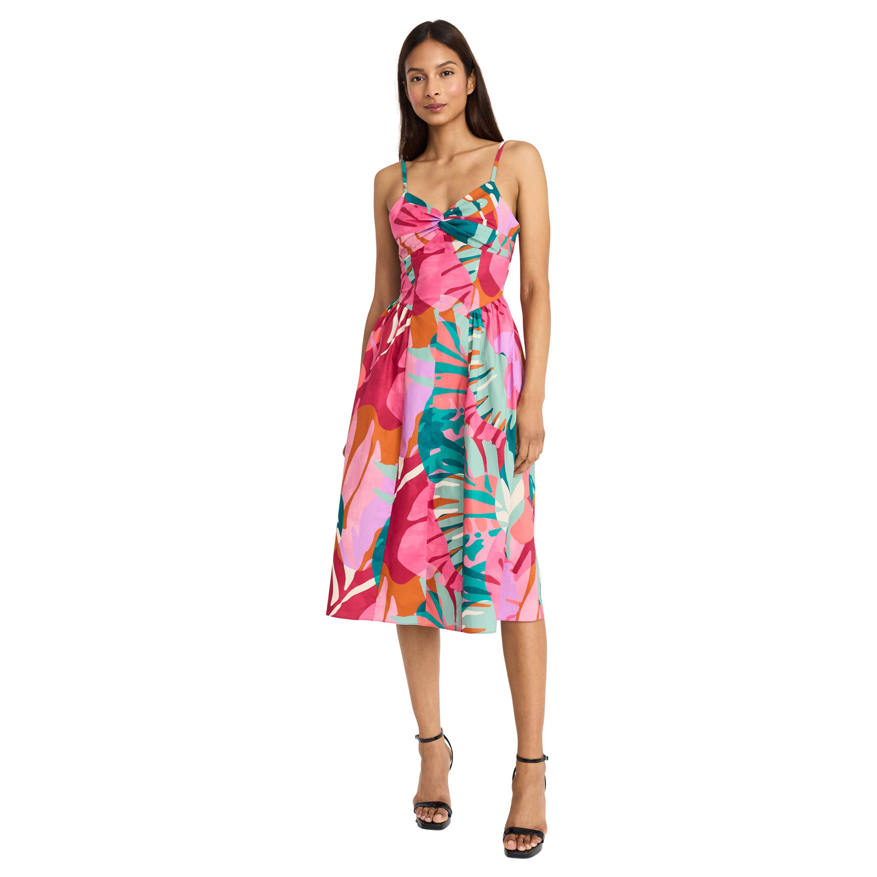 Sleeveless dress with side ruching