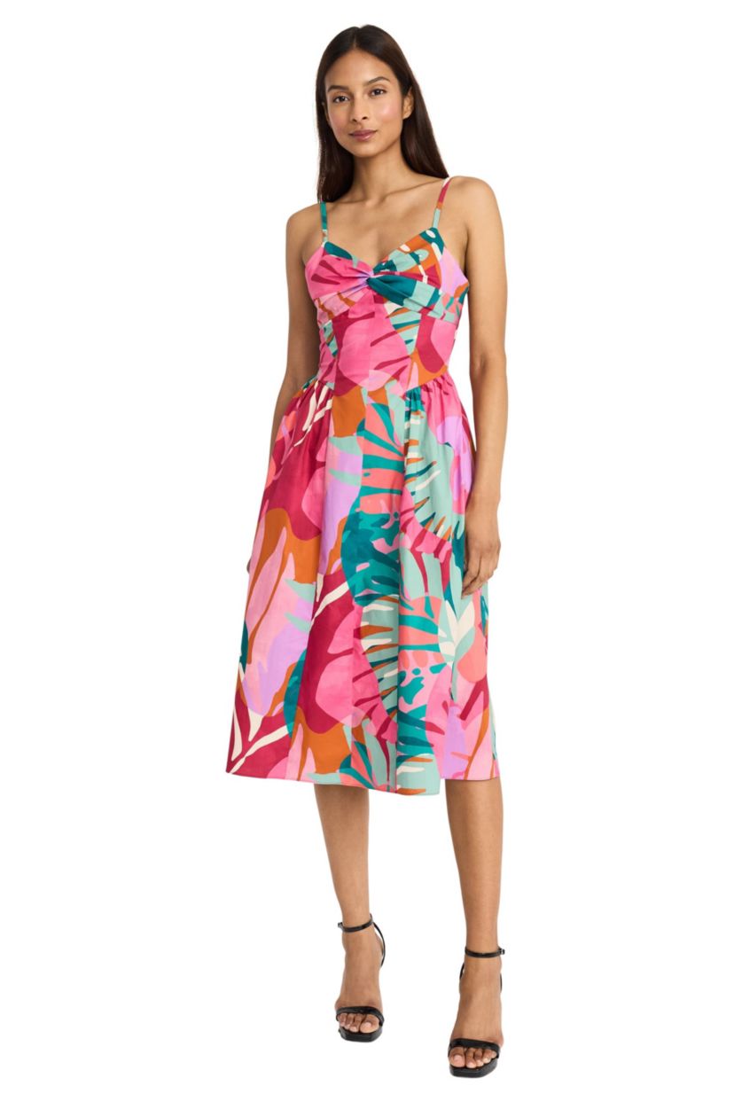 Sleeveless dress with side ruching