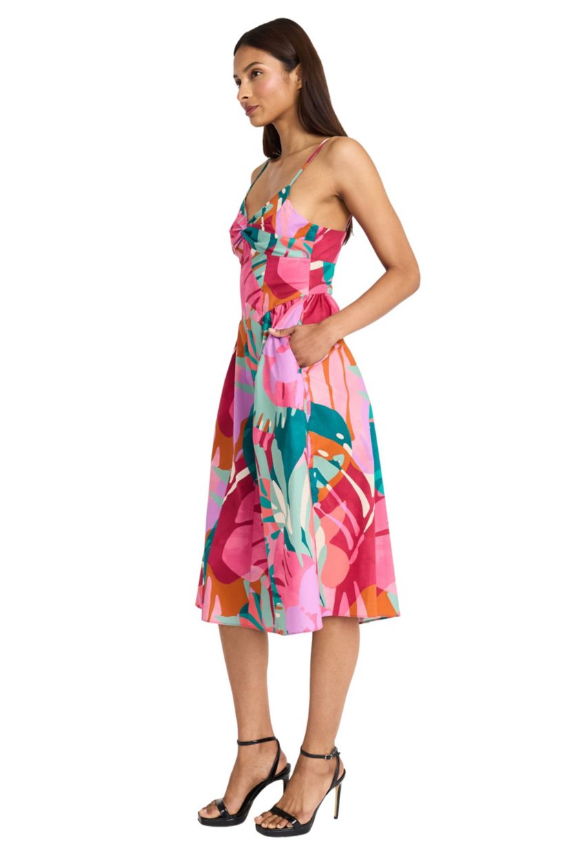 Sleeveless dress with side ruching