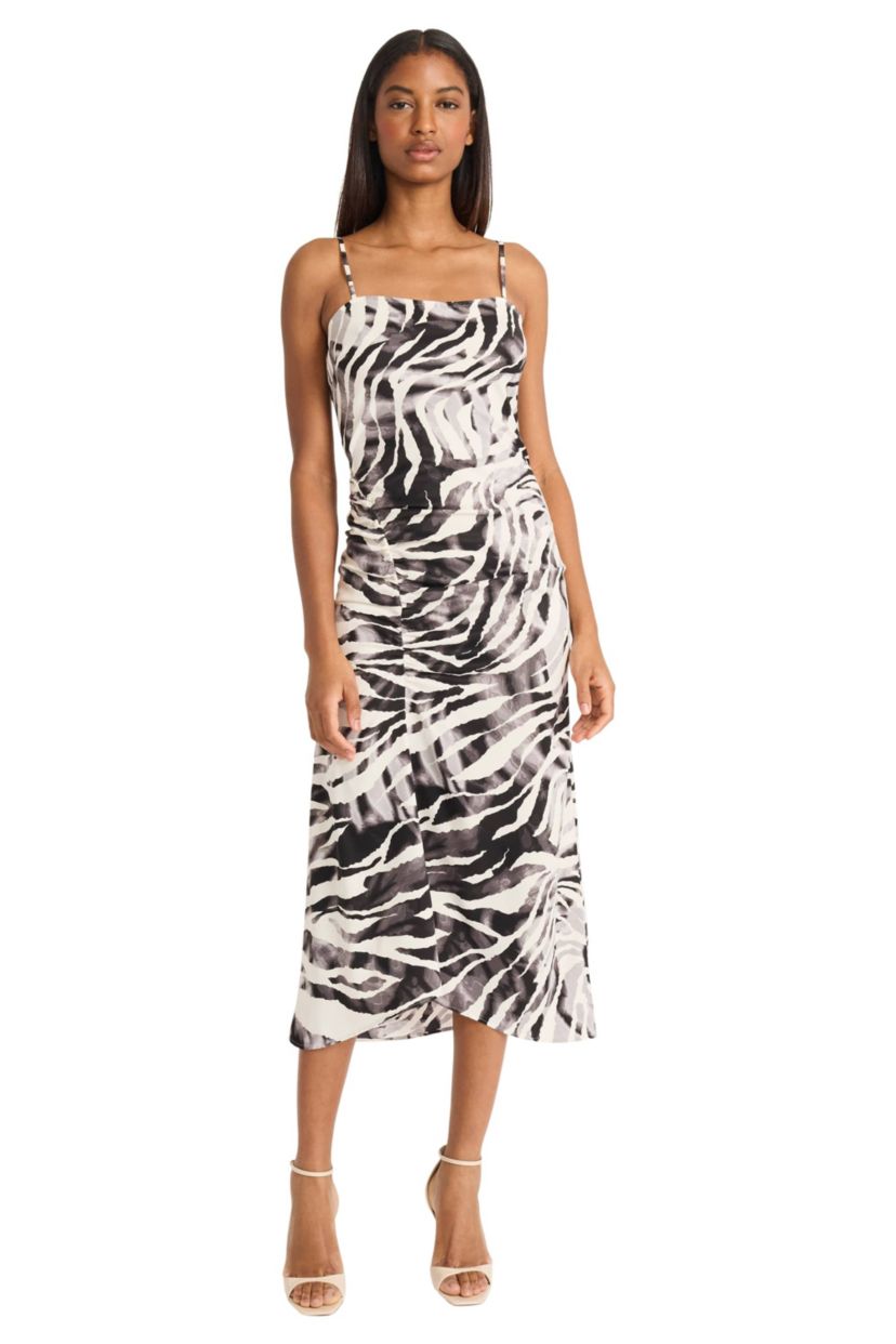 Wavy Printed Midi Dress