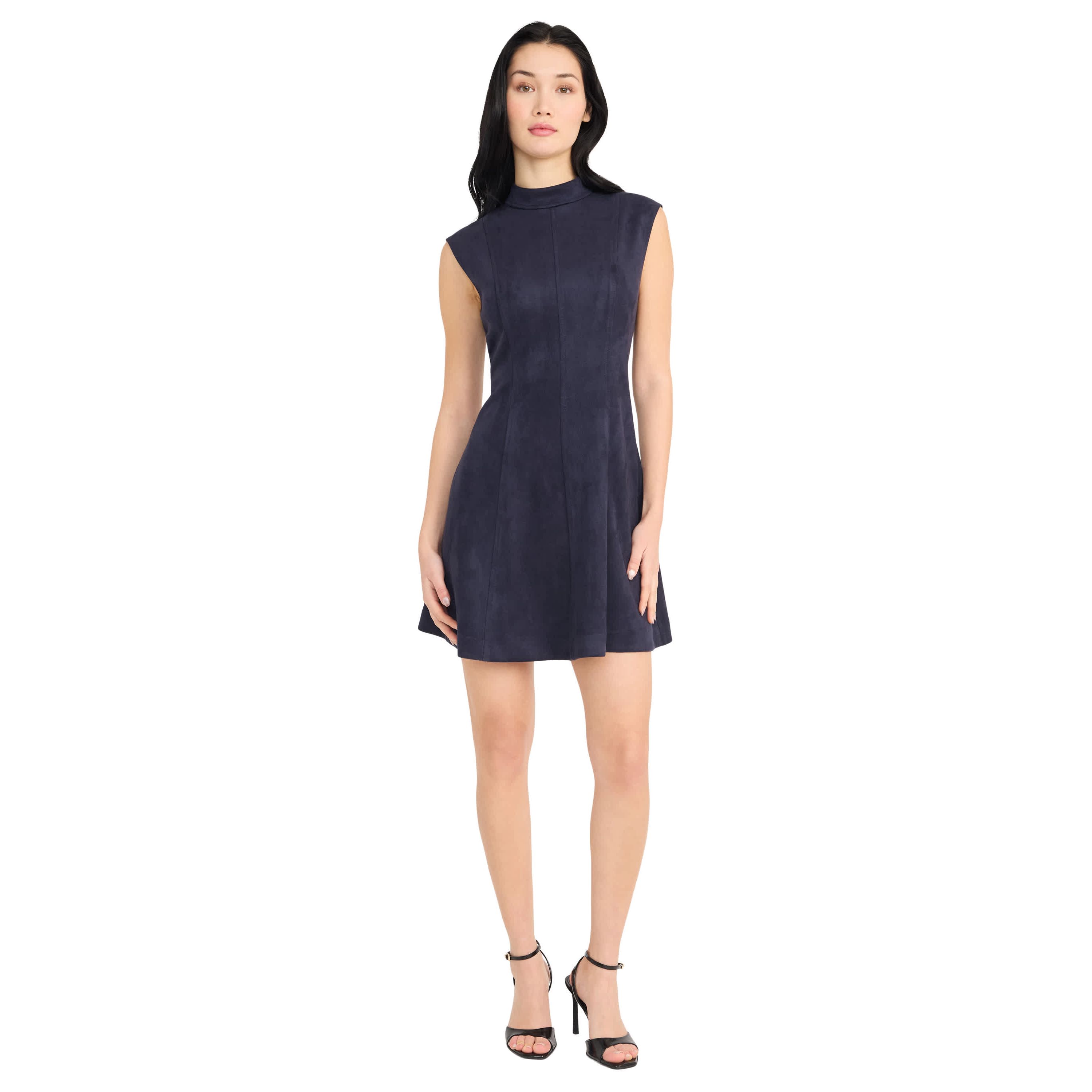 SLEEVELESS SUEDE MINI DRESS