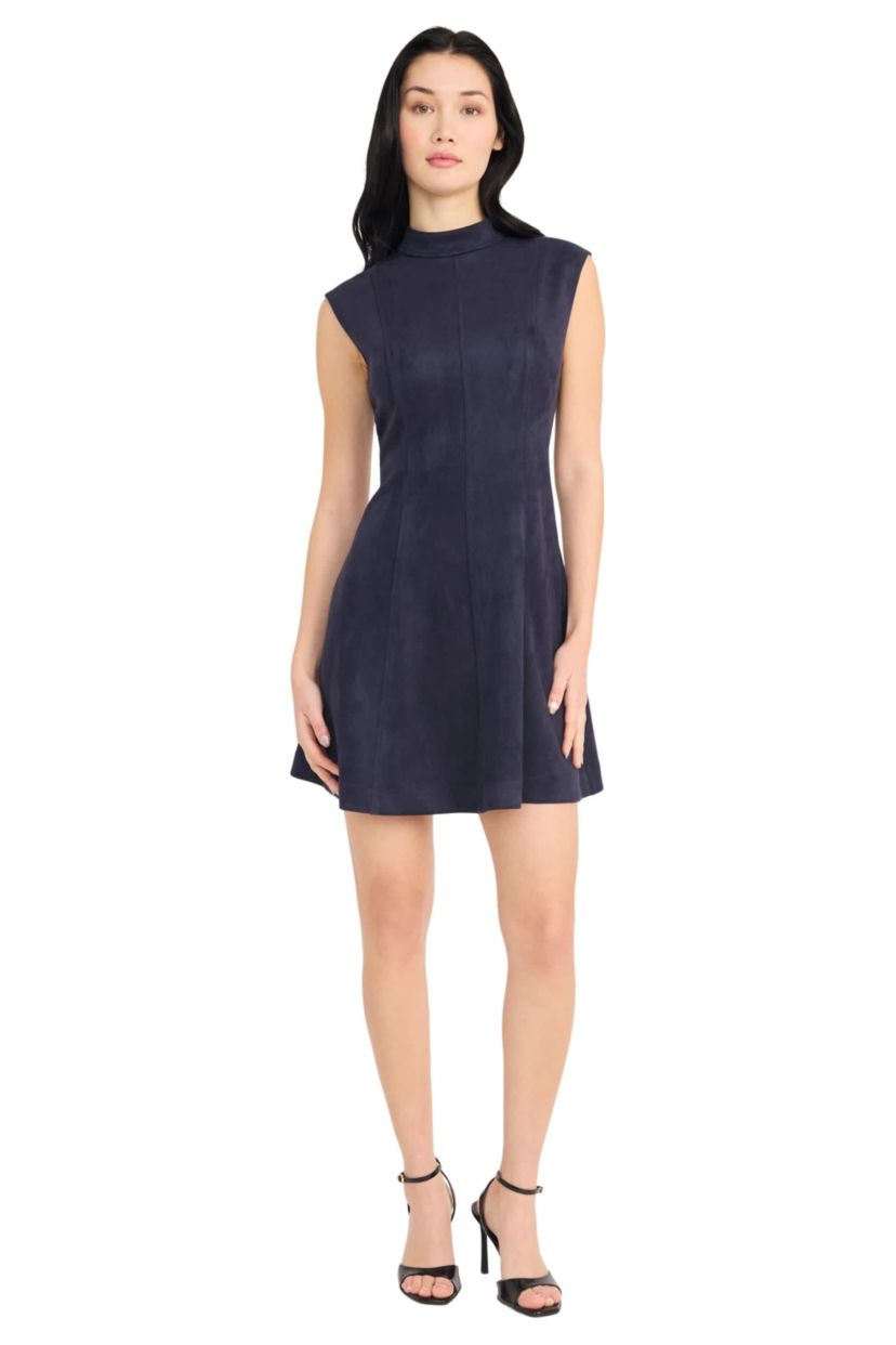 SLEEVELESS SUEDE MINI DRESS