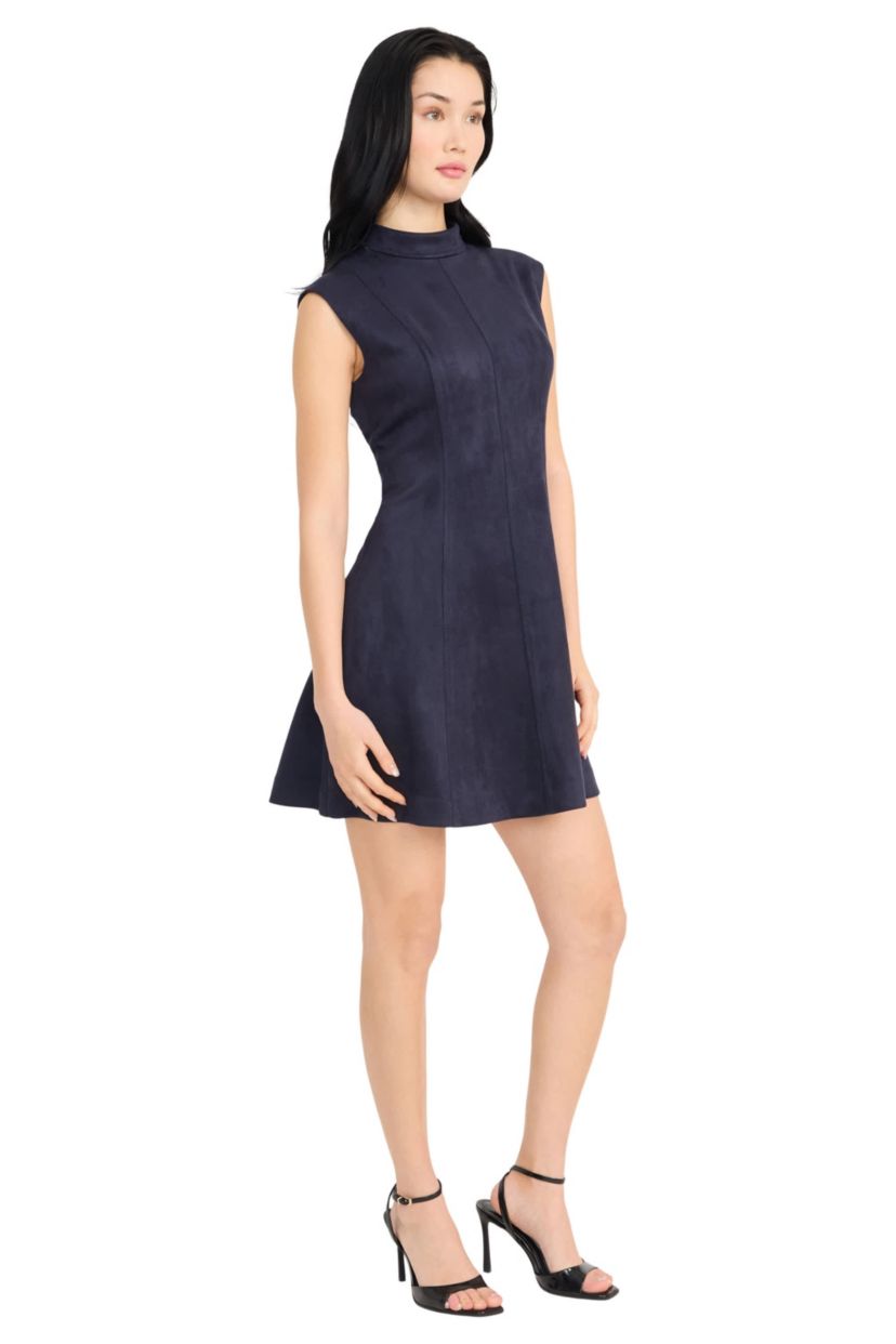 SLEEVELESS SUEDE MINI DRESS