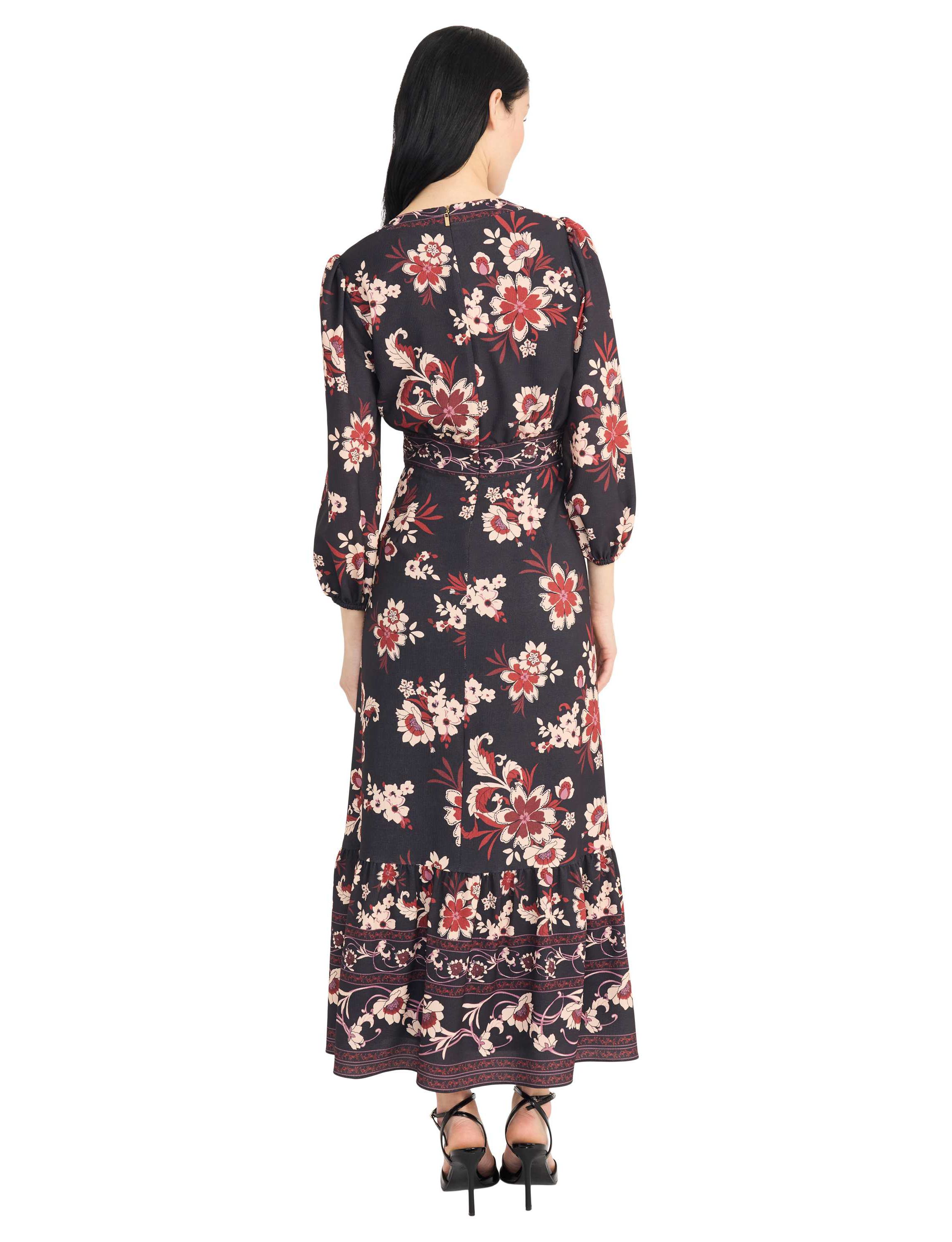 FLORAL SURPLICE MAXI DRESS