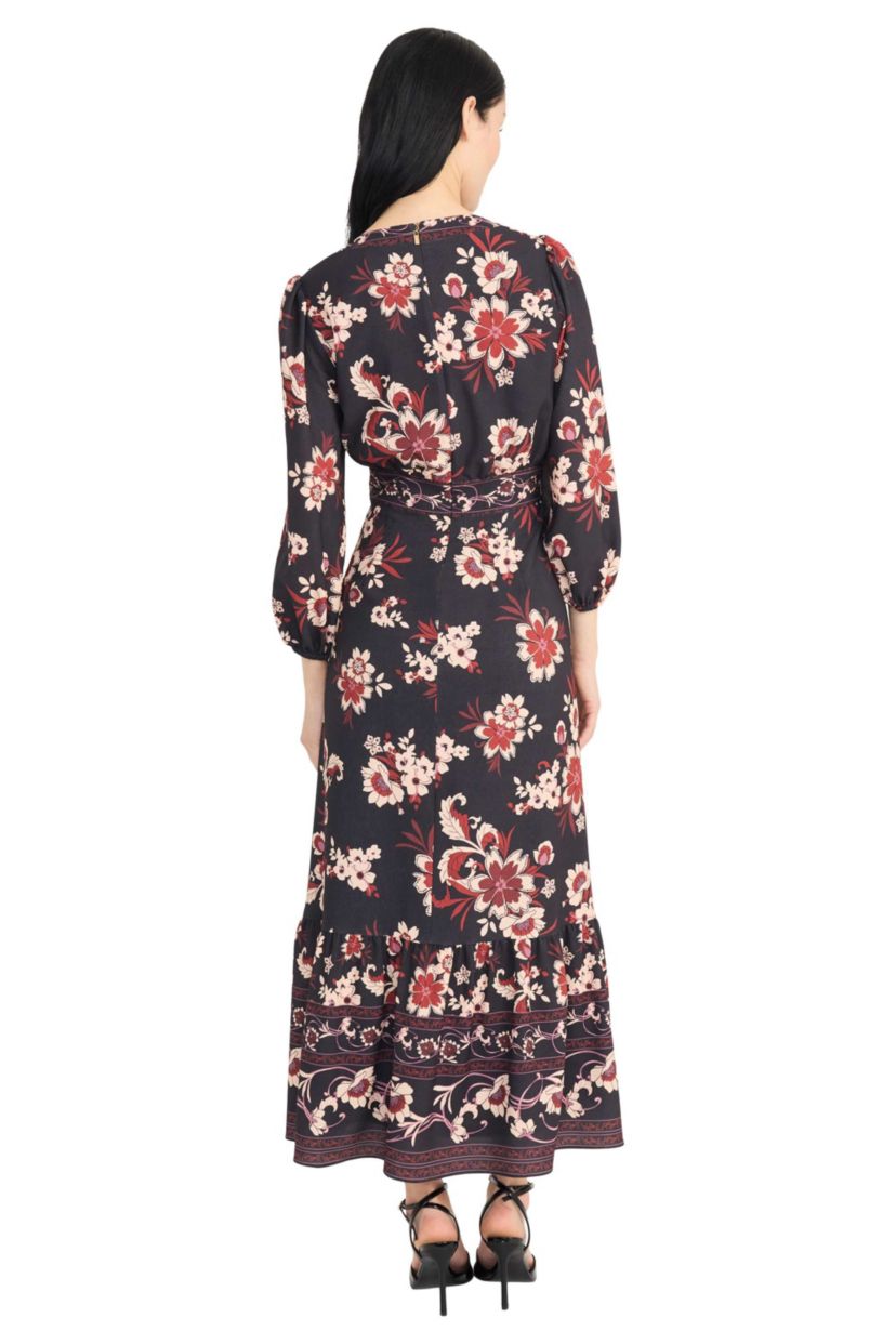 FLORAL SURPLICE MAXI DRESS