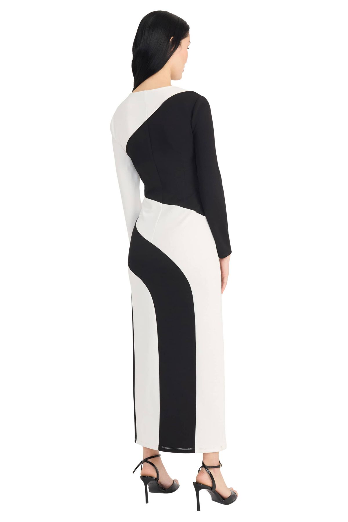 LONG SLEEVE COLORBLOCK MAXI DRESS