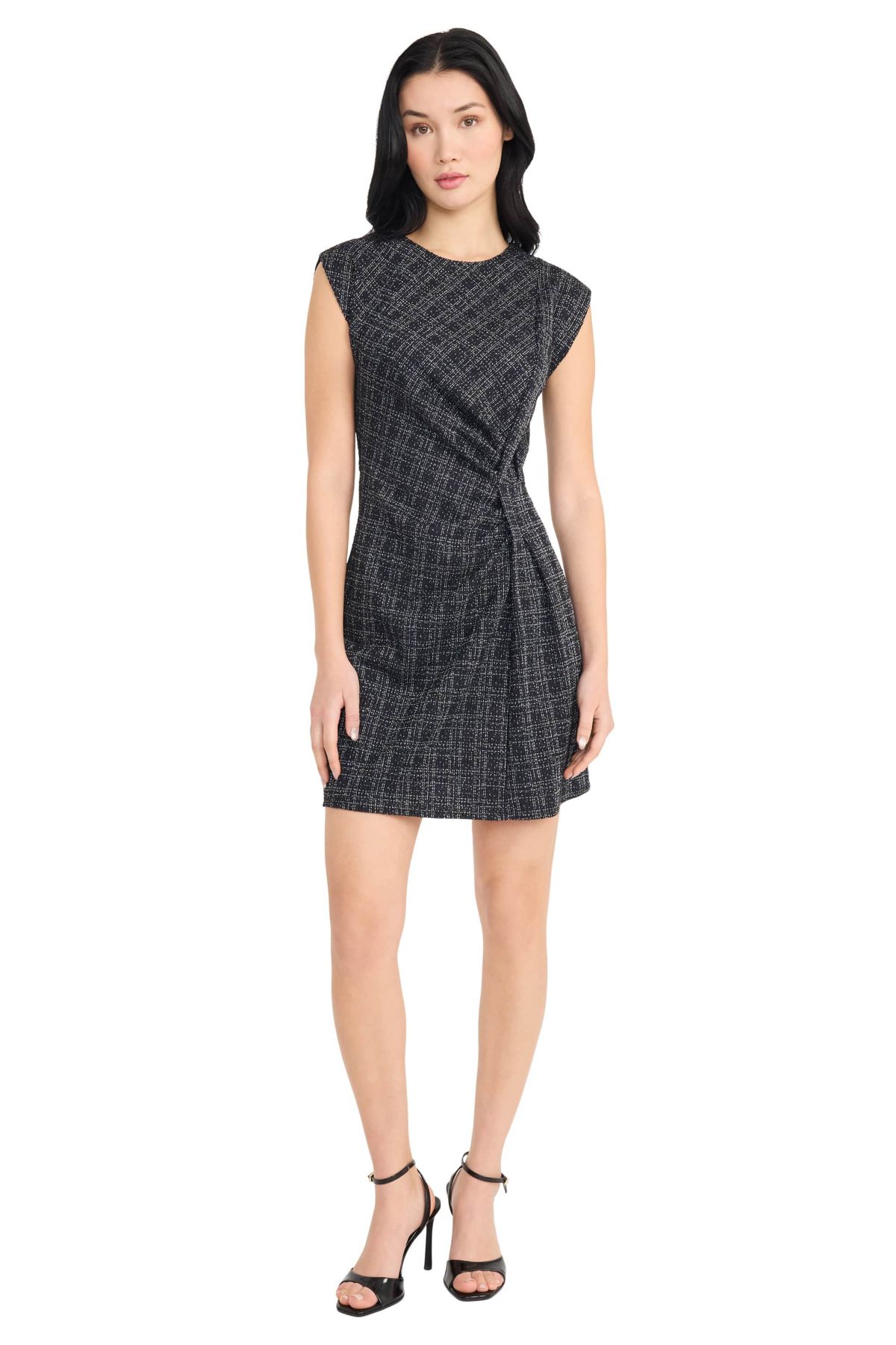 METALLIC TWEED MINI DRESS