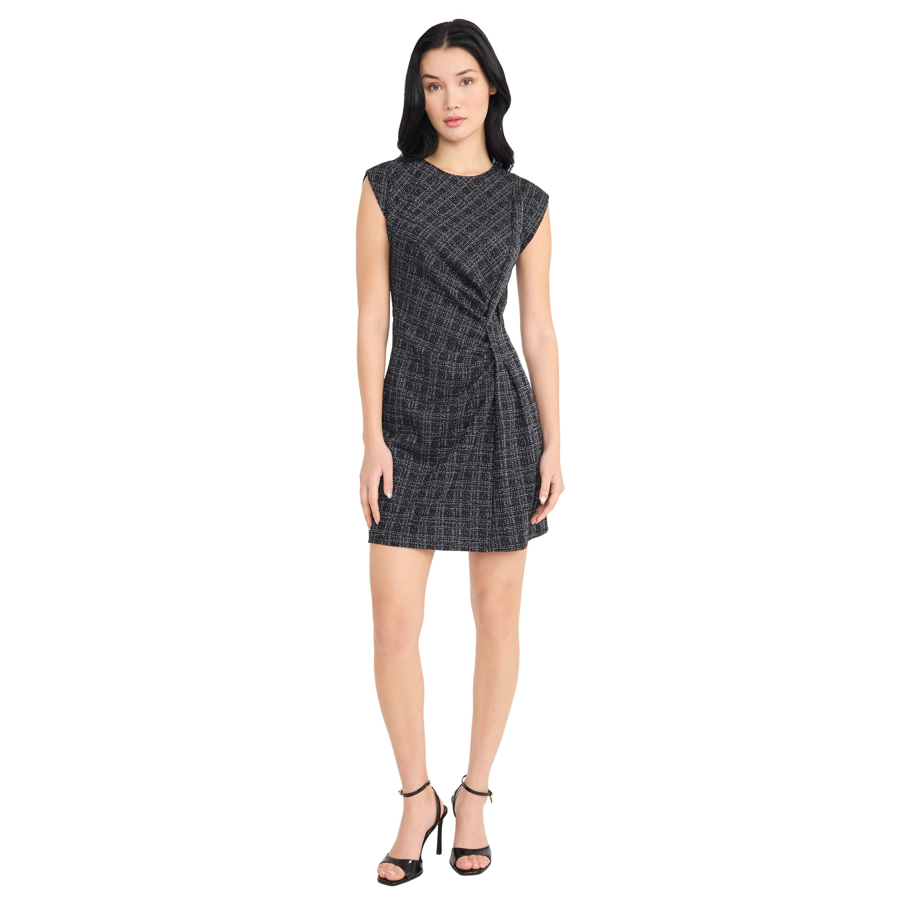 METALLIC TWEED MINI DRESS