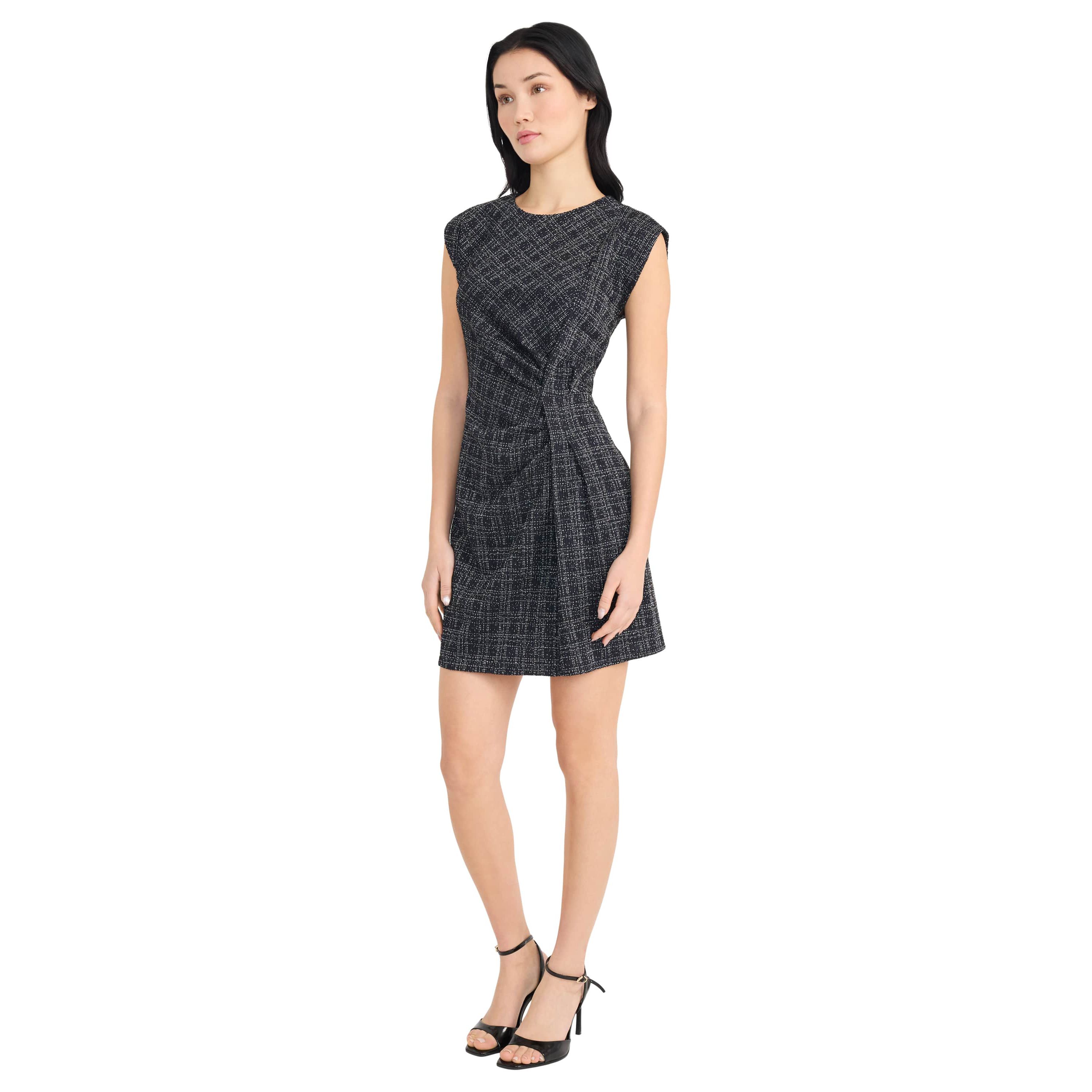 METALLIC TWEED MINI DRESS