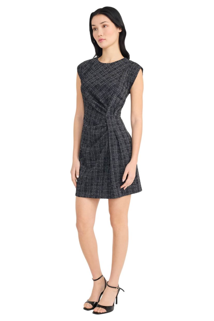 METALLIC TWEED MINI DRESS