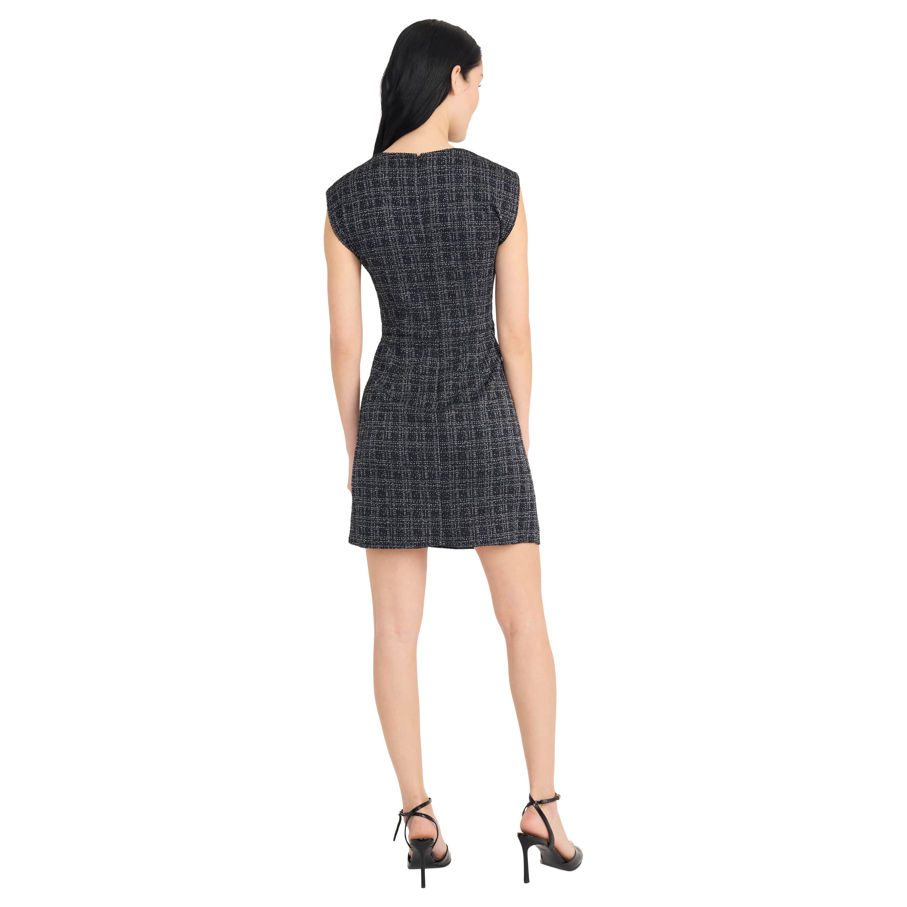 METALLIC TWEED MINI DRESS