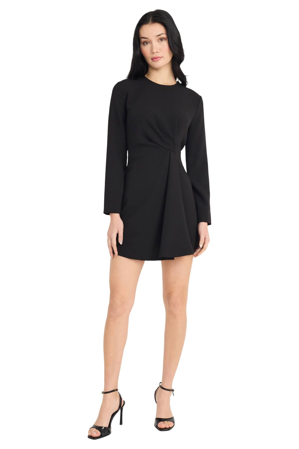 LONG SLEEVE FAUX WRAP DRESS