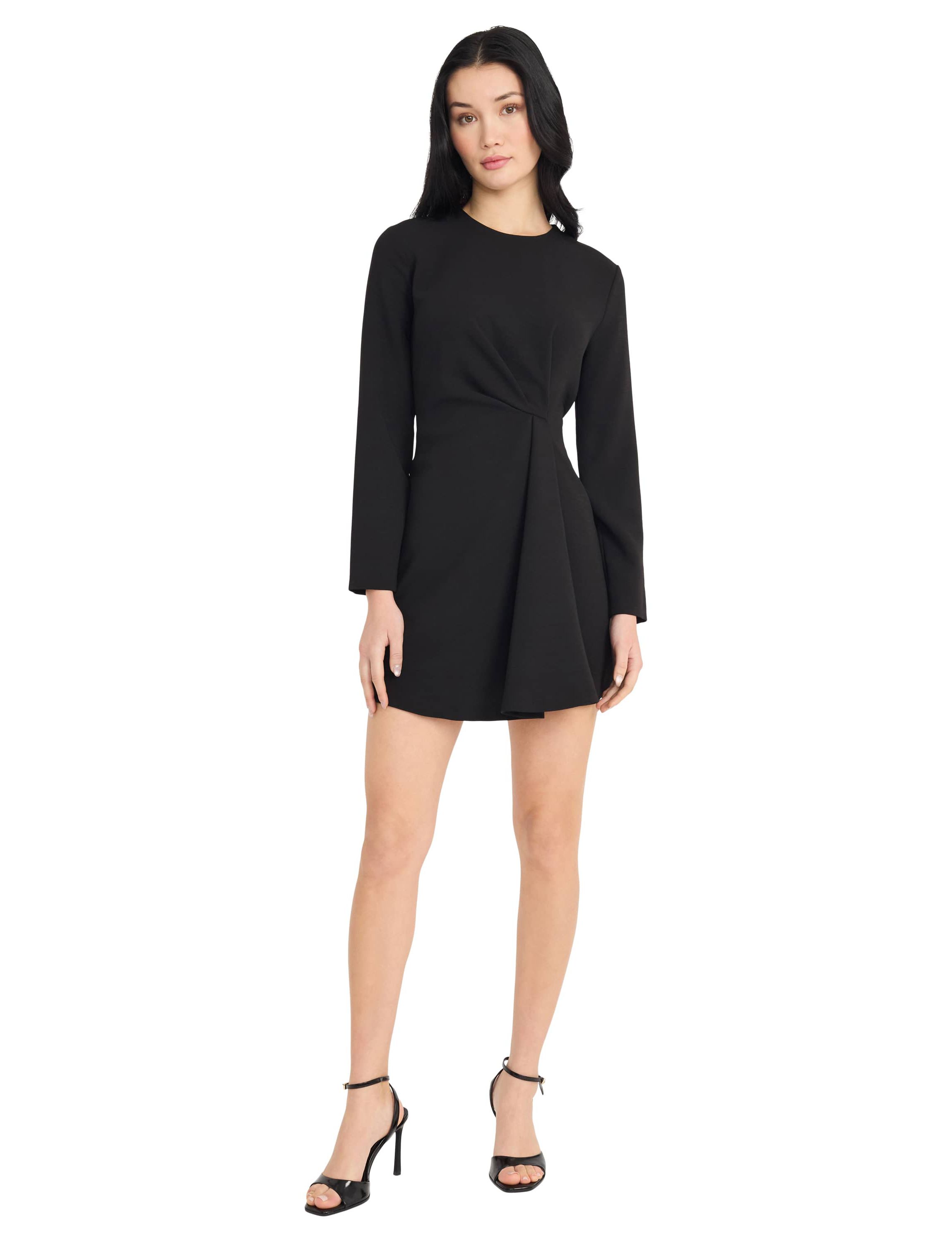 LONG SLEEVE FAUX WRAP DRESS